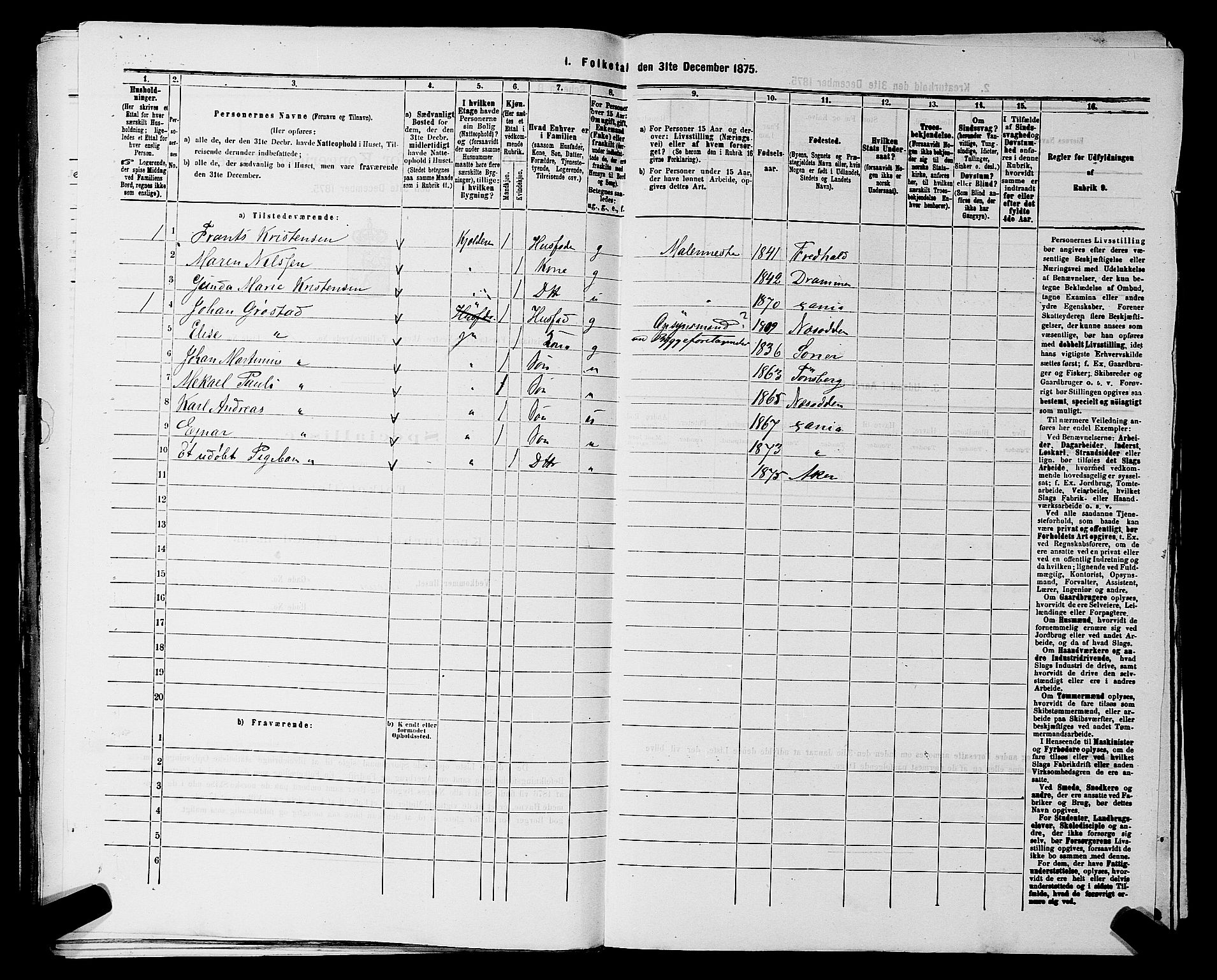 RA, Folketelling 1875 for 0218aP Vestre Aker prestegjeld, 1875, s. 2317