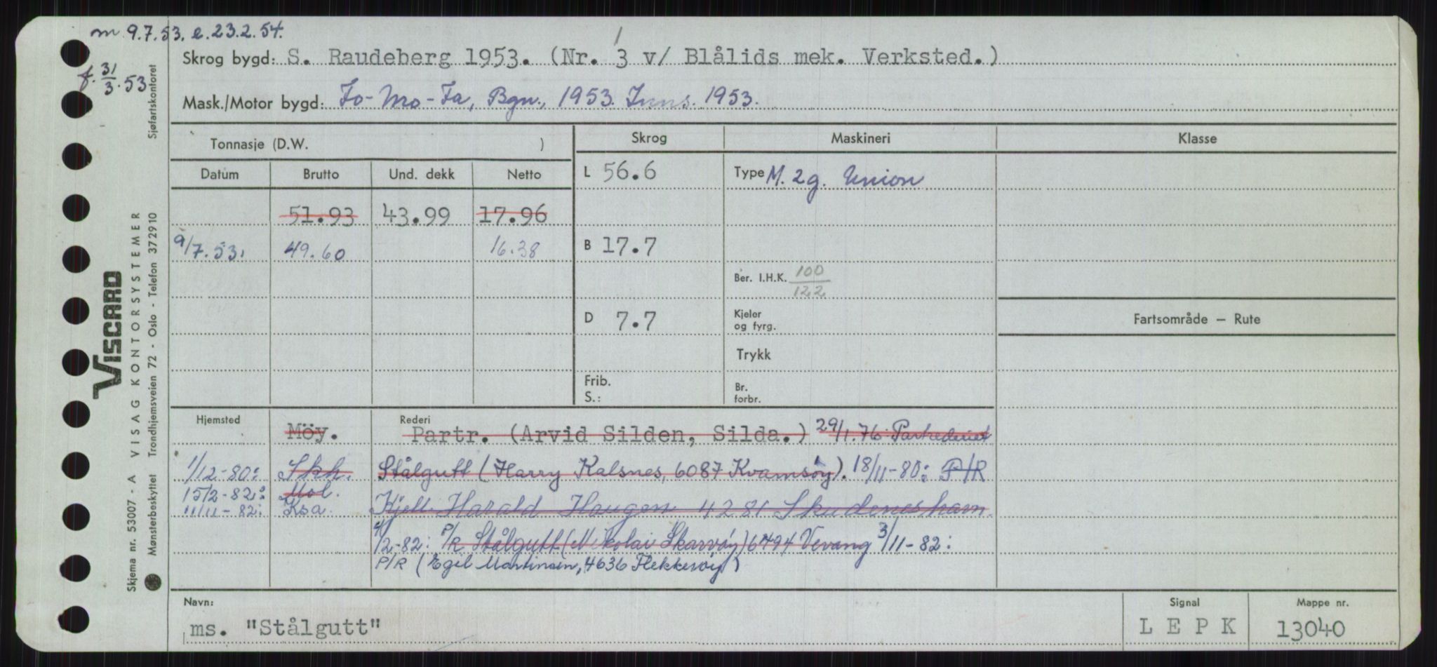 Sjøfartsdirektoratet med forløpere, Skipsmålingen, RA/S-1627/H/Ha/L0005/0002: Fartøy, S-Sven / Fartøy, Skjo-Sven, s. 719