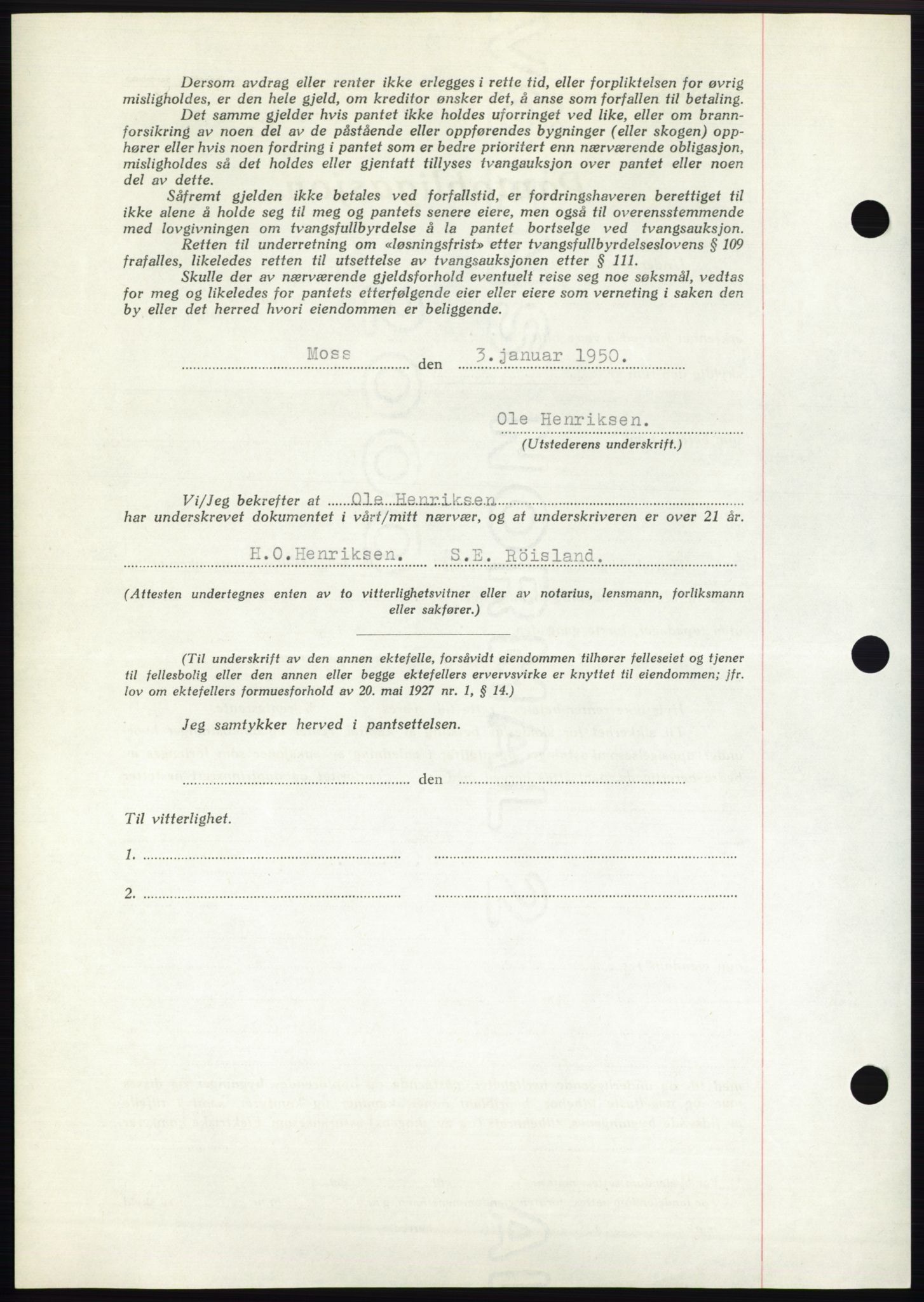 Moss sorenskriveri, SAO/A-10168: Pantebok nr. B23, 1949-1950, Dagboknr: 23/1950