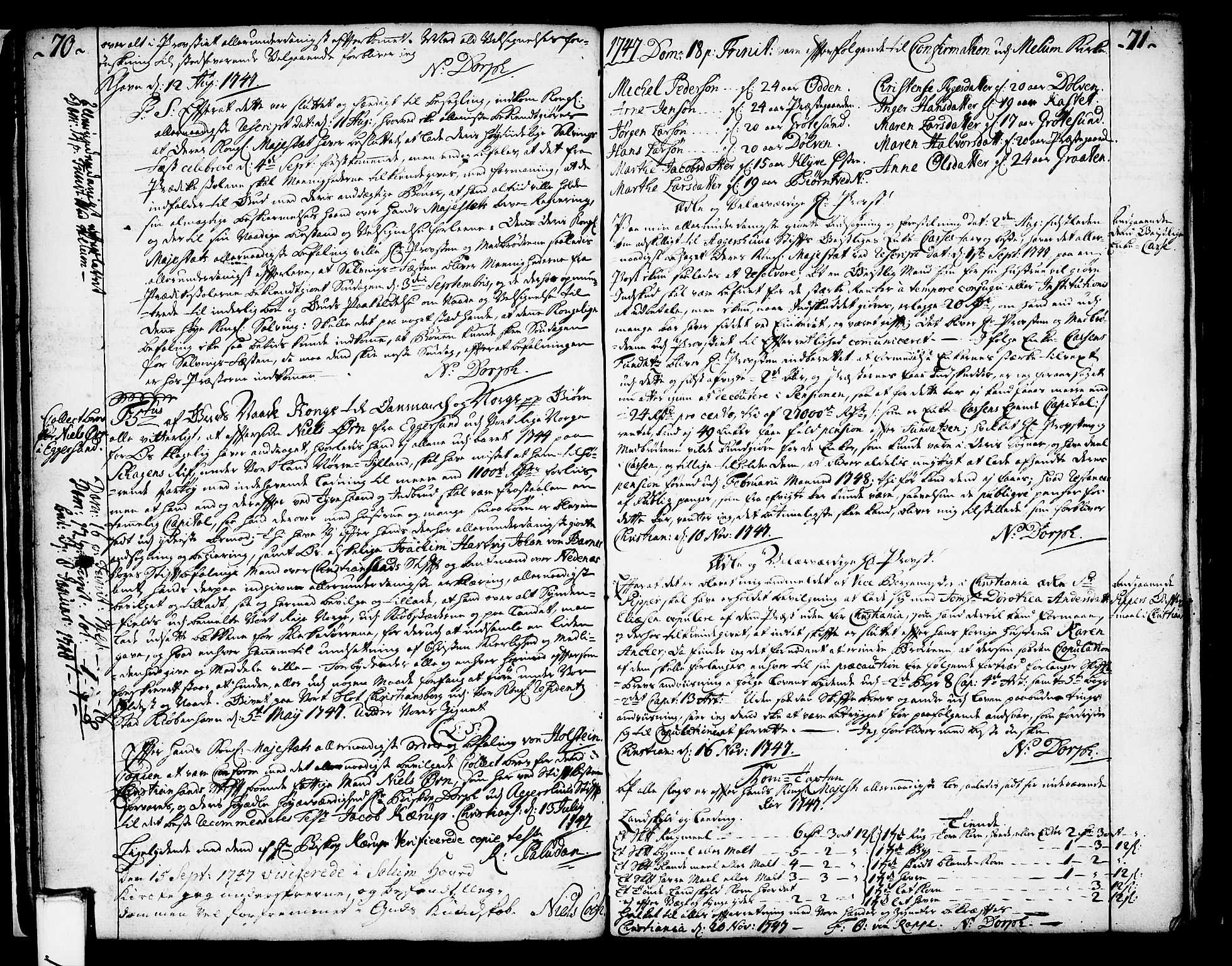 Solum sokneprestkontor, AV/SAKO-A-305/A/Aa/L0002: Annen kirkebok nr. 2, 1743-1791, s. 70-71