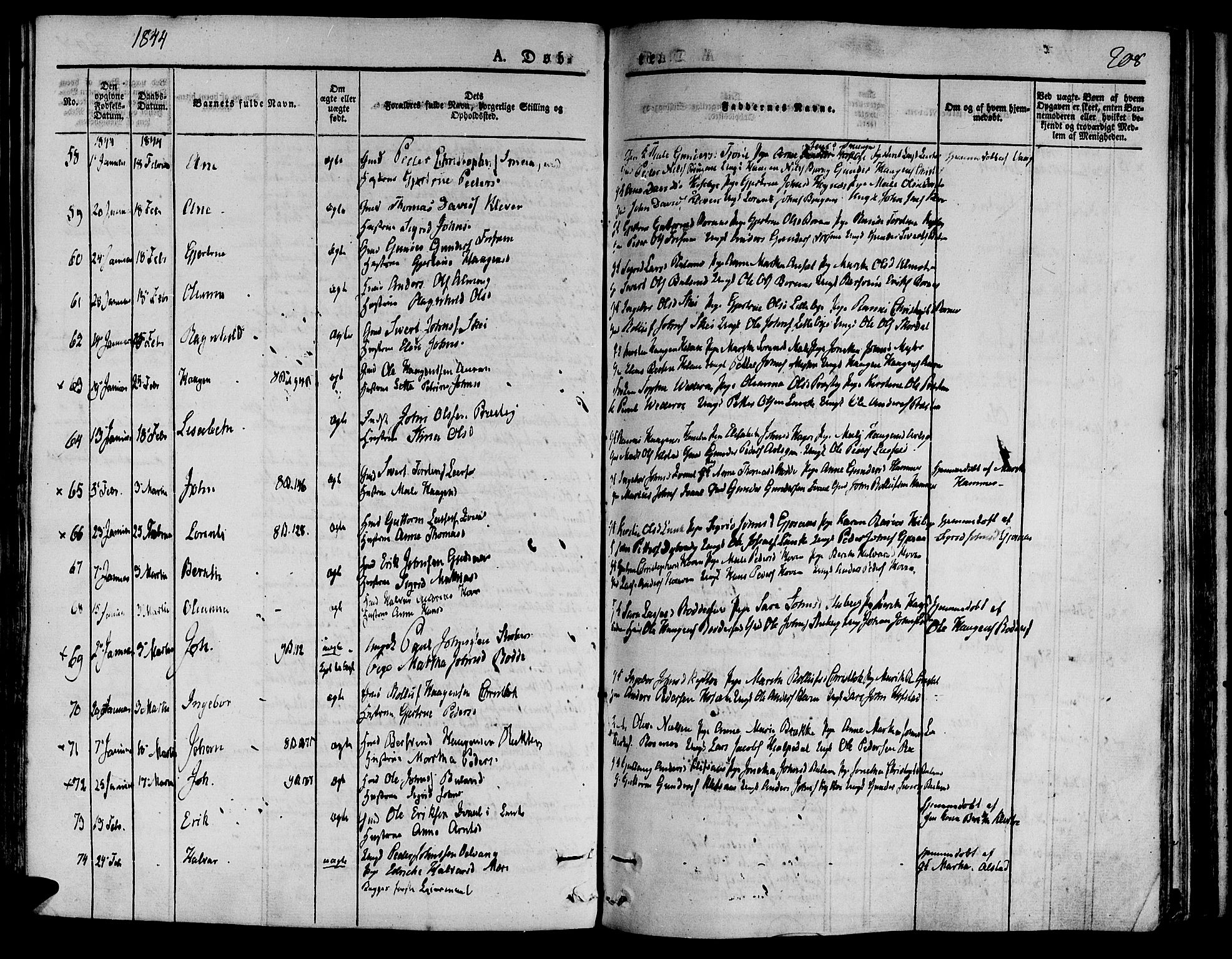 Ministerialprotokoller, klokkerbøker og fødselsregistre - Nord-Trøndelag, AV/SAT-A-1458/709/L0071: Ministerialbok nr. 709A11, 1833-1844, s. 208