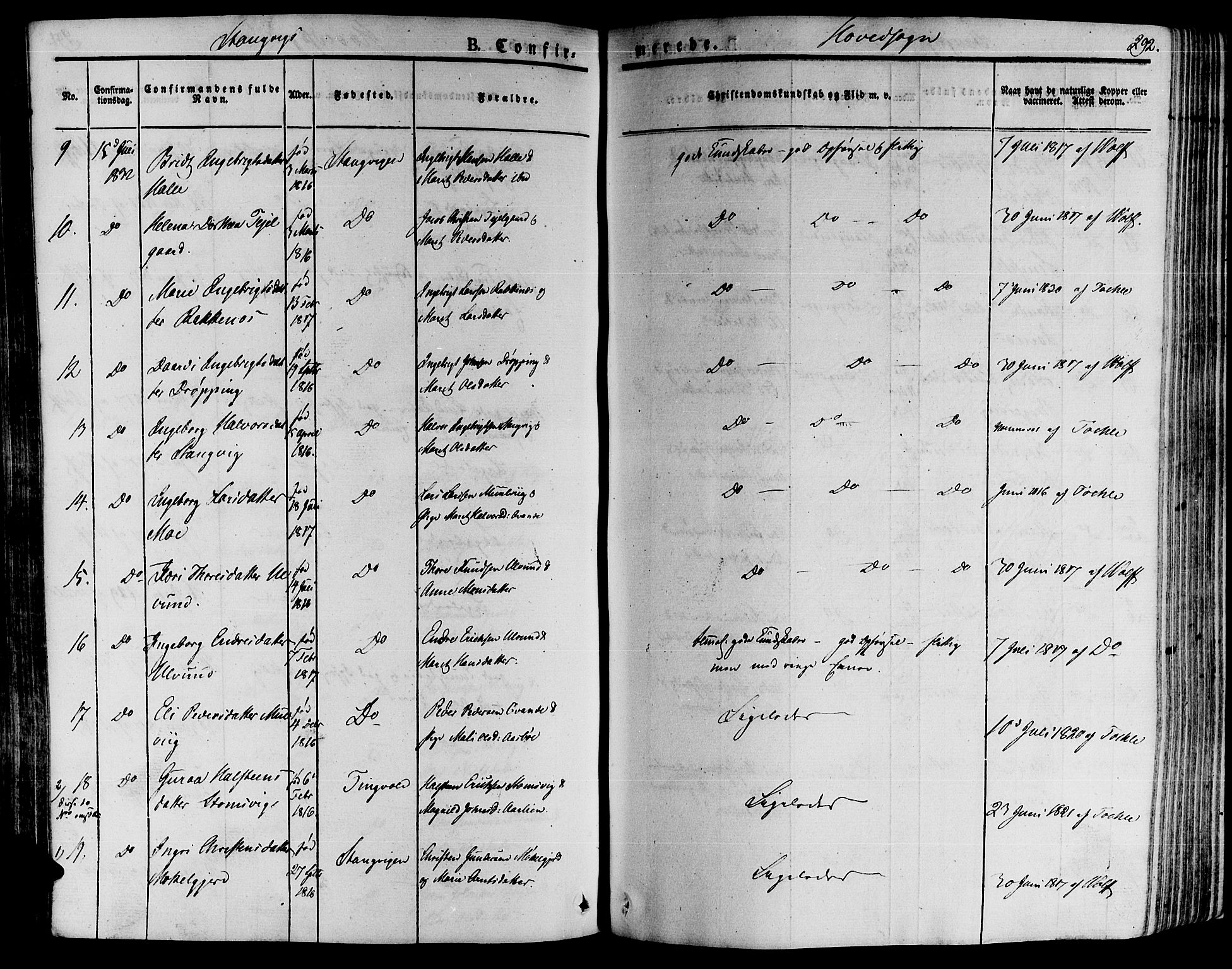 Ministerialprotokoller, klokkerbøker og fødselsregistre - Møre og Romsdal, SAT/A-1454/592/L1024: Ministerialbok nr. 592A03 /1, 1831-1849, s. 292