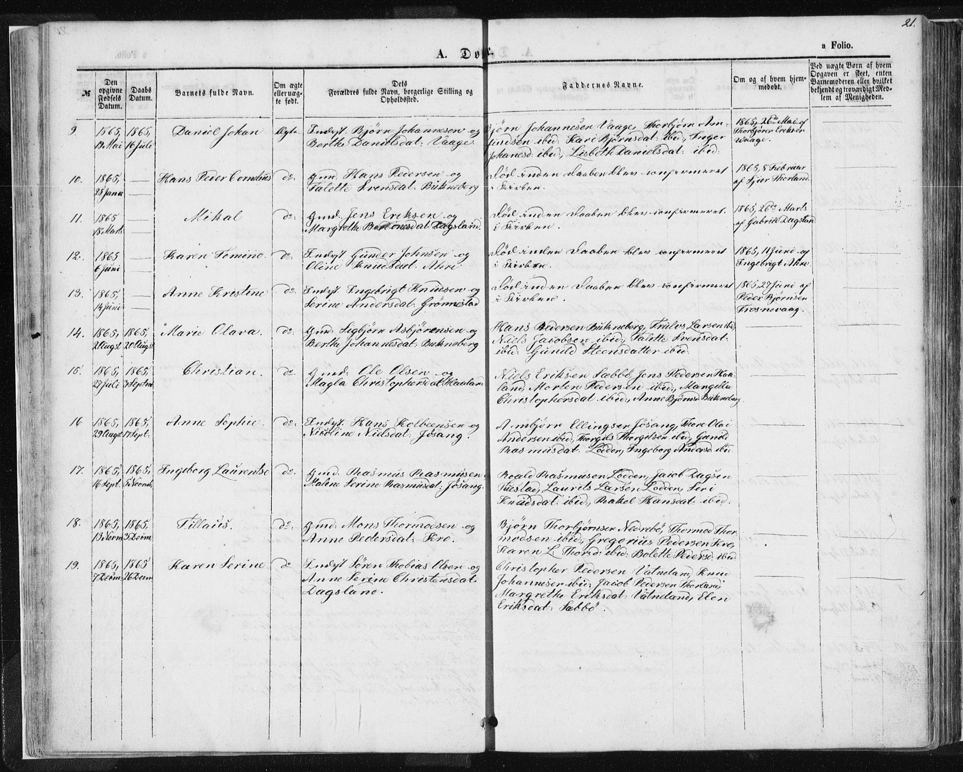 Tysvær sokneprestkontor, AV/SAST-A -101864/H/Ha/Haa/L0004: Ministerialbok nr. A 4, 1857-1878, s. 21