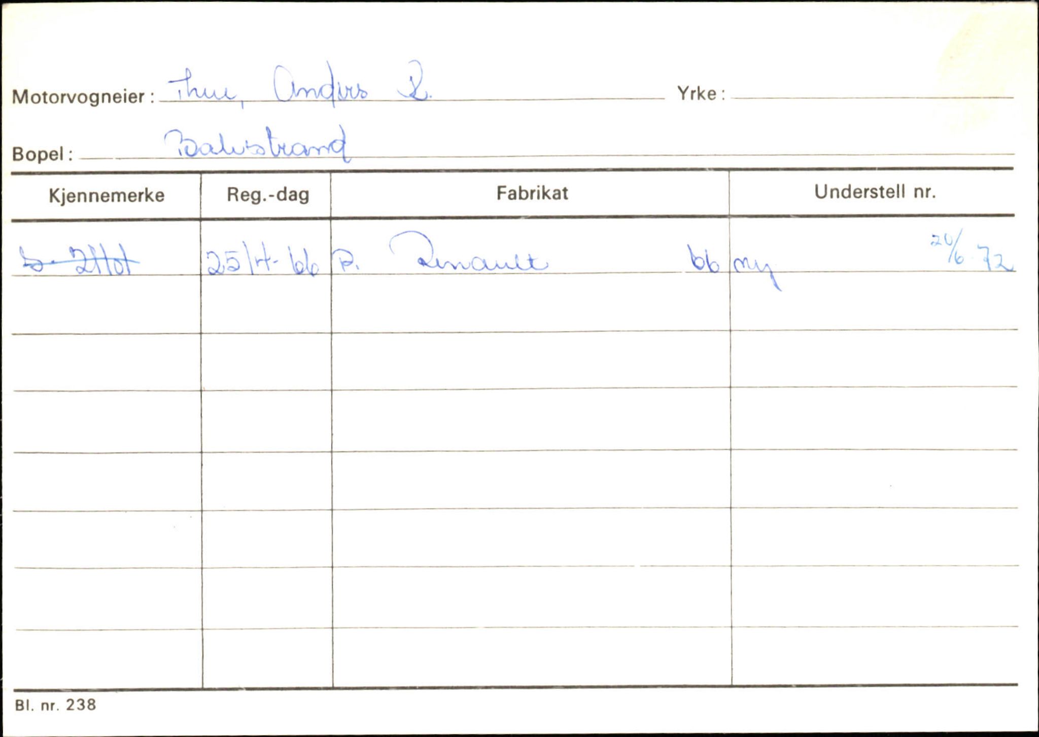 Statens vegvesen, Sogn og Fjordane vegkontor, AV/SAB-A-5301/4/F/L0132: Eigarregister Askvoll A-Å. Balestrand A-Å, 1945-1975, s. 2424