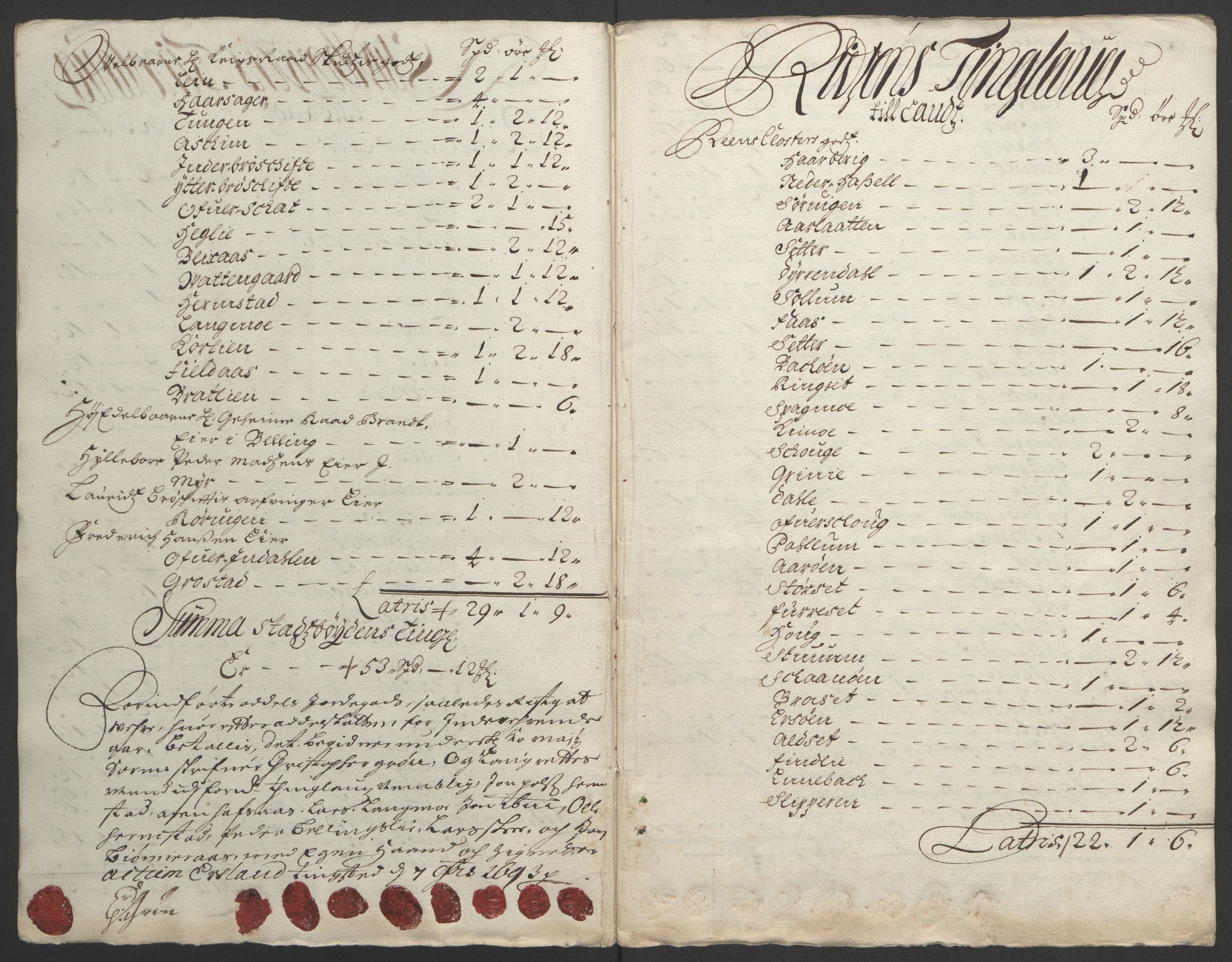 Rentekammeret inntil 1814, Reviderte regnskaper, Fogderegnskap, RA/EA-4092/R57/L3849: Fogderegnskap Fosen, 1692-1693, s. 457