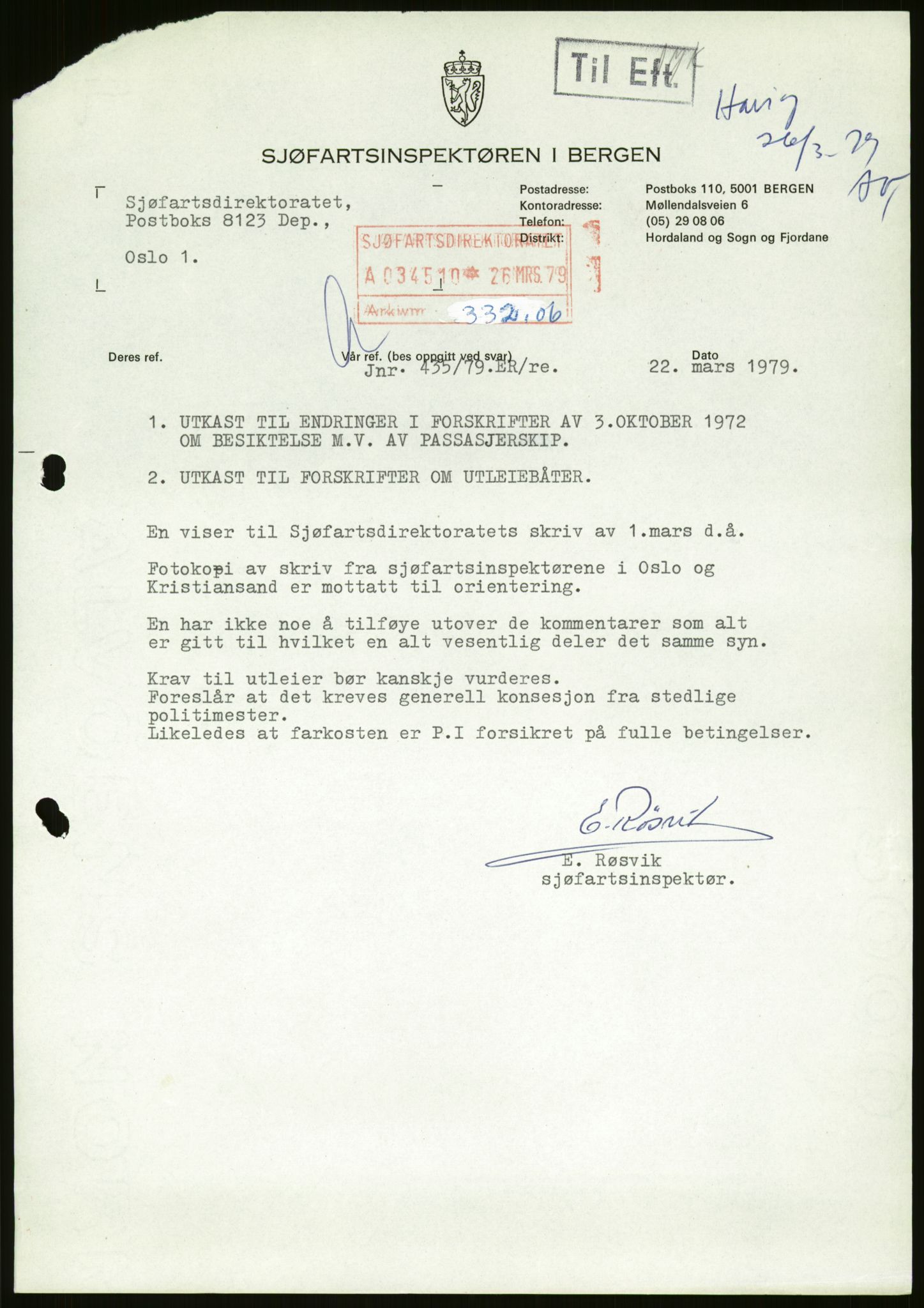 Sjøfartsdirektoratet med forløpere, generelt arkiv, AV/RA-S-1407/D/Du/Duc/L0642/0001: Skipskontrollen - Forskrifter / Forskrift om utleiebåter (2 mapper), 1978-1987, s. 321