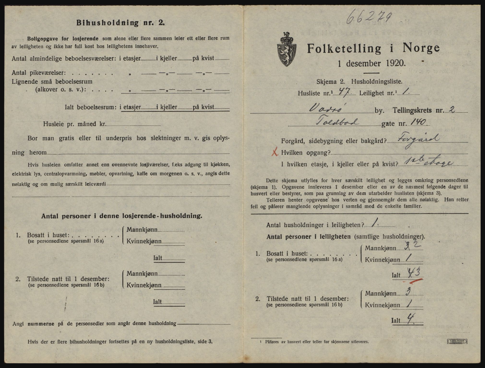 SATØ, Folketelling 1920 for 2003 Vadsø kjøpstad, 1920, s. 1108