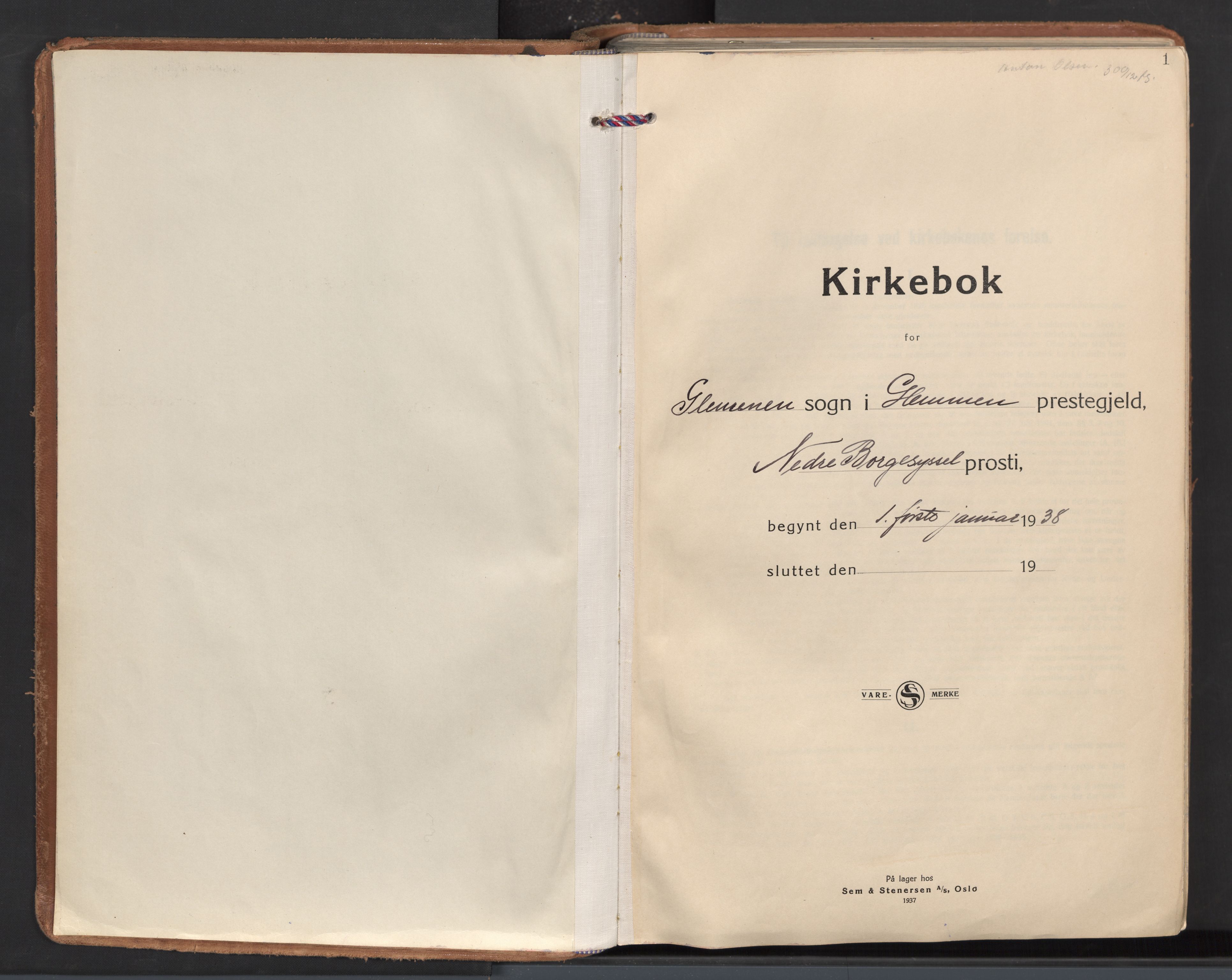 Glemmen prestekontor Kirkebøker, SAO/A-10908/F/Fa/L0020: Ministerialbok nr. 20, 1938-1968, s. 1