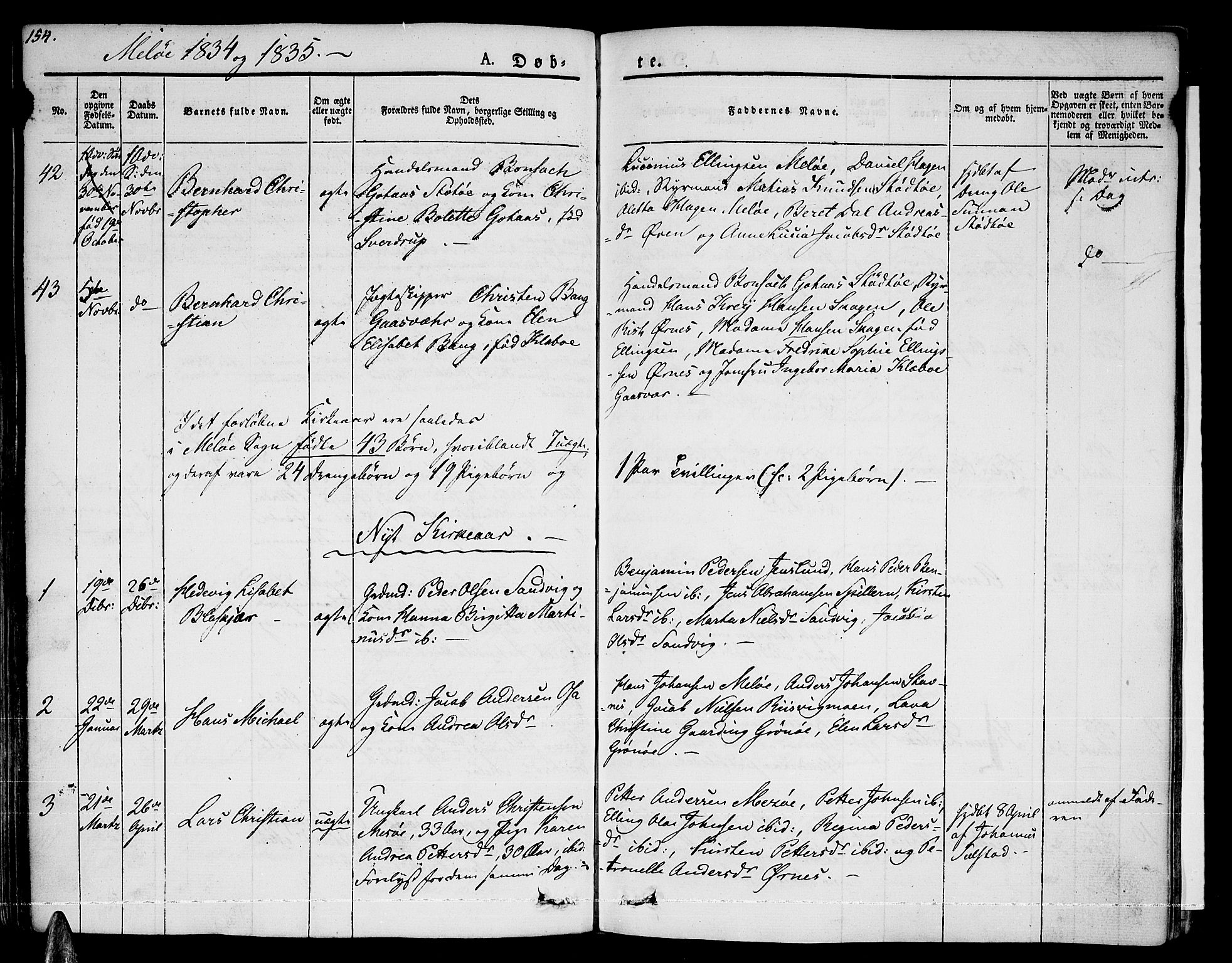 Ministerialprotokoller, klokkerbøker og fødselsregistre - Nordland, AV/SAT-A-1459/841/L0598: Ministerialbok nr. 841A06 /2, 1825-1844, s. 154