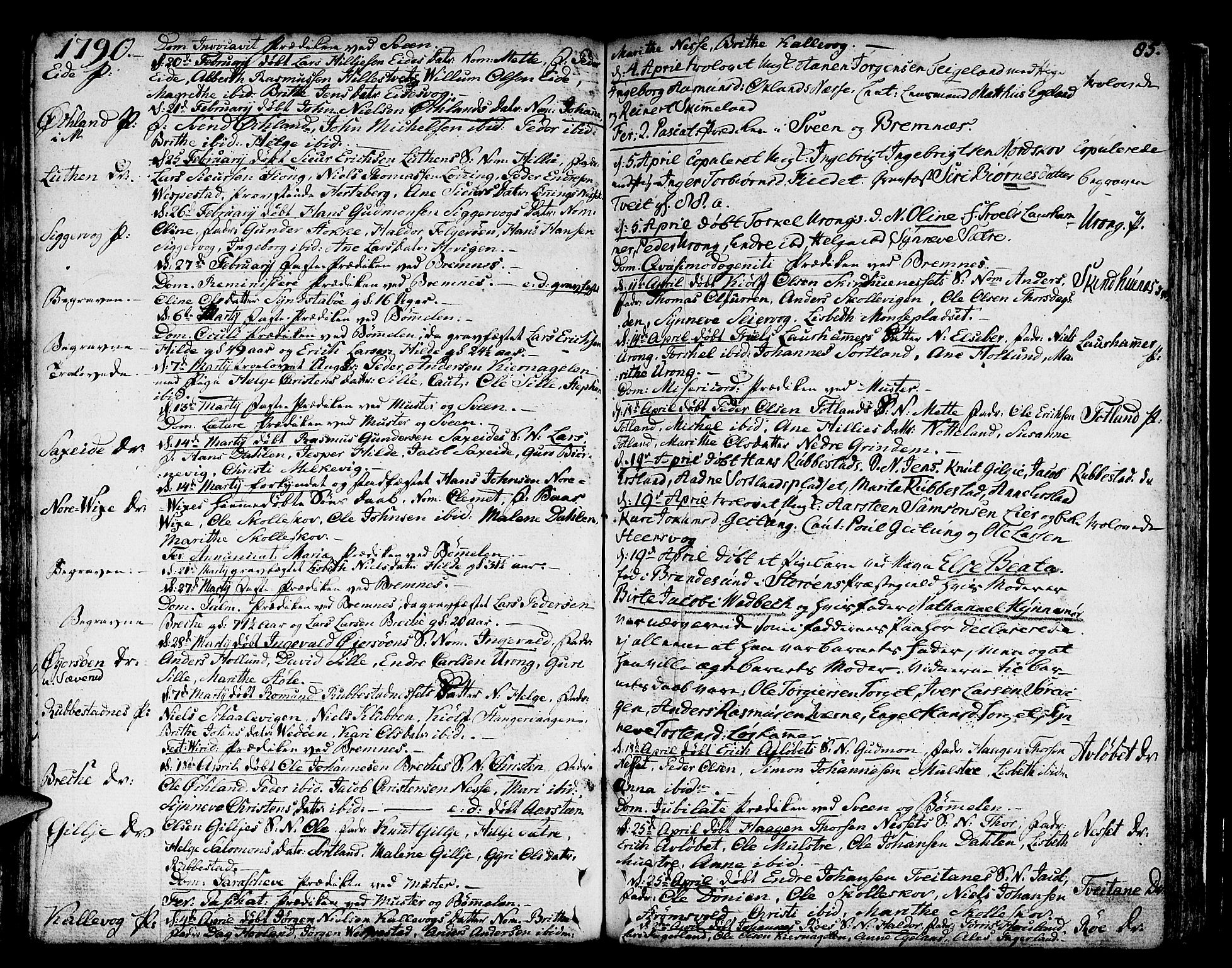 Finnås sokneprestembete, AV/SAB-A-99925/H/Ha/Haa/Haaa/L0003: Ministerialbok nr. A 3, 1765-1803, s. 85