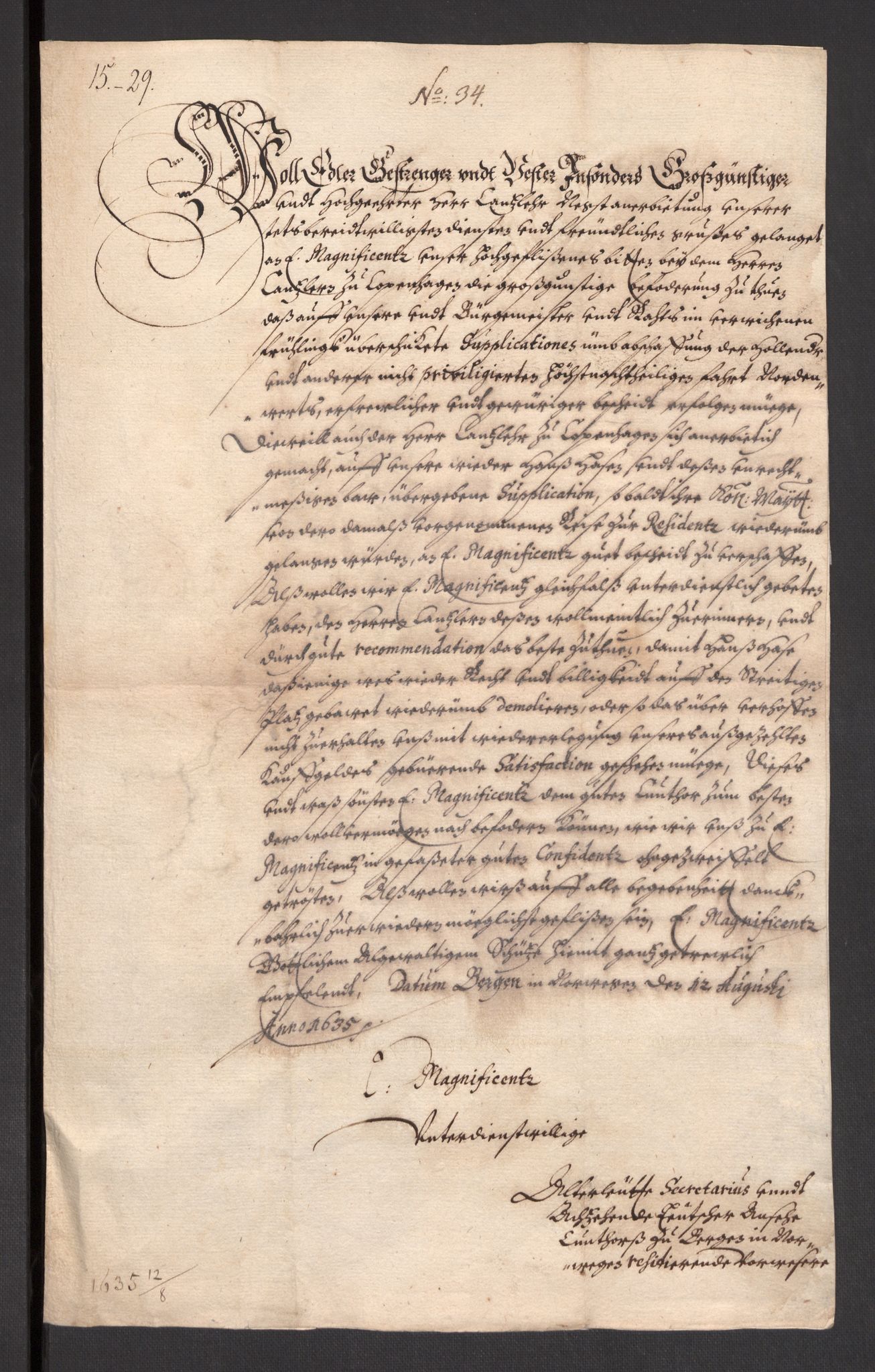 Danske Kanselli 1572-1799, AV/RA-EA-3023/F/Fc/Fcc/Fcca/L0008: Norske innlegg 1572-1799, 1635-1638, s. 2