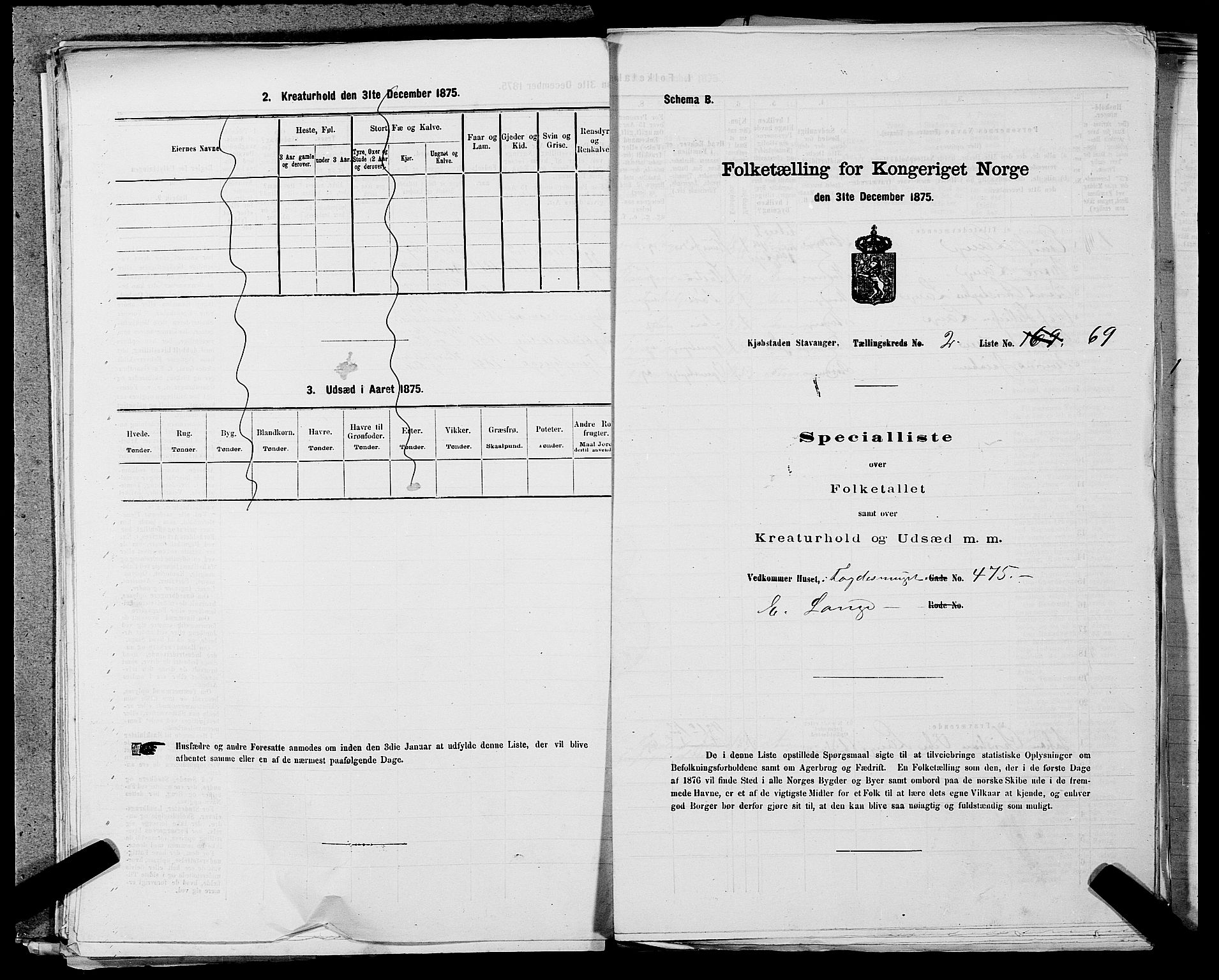 SAST, Folketelling 1875 for 1103 Stavanger kjøpstad, 1875, s. 354