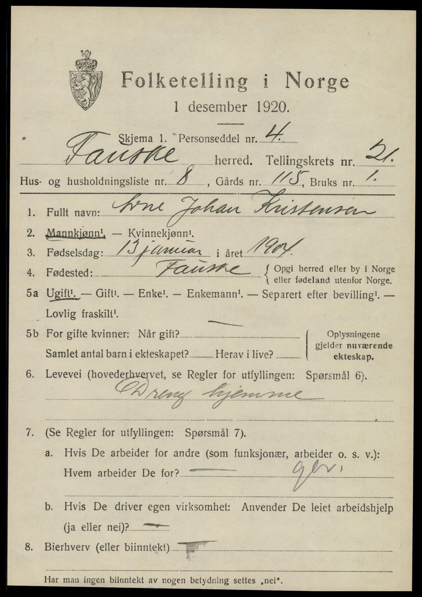 SAT, Folketelling 1920 for 1841 Fauske herred, 1920, s. 13028