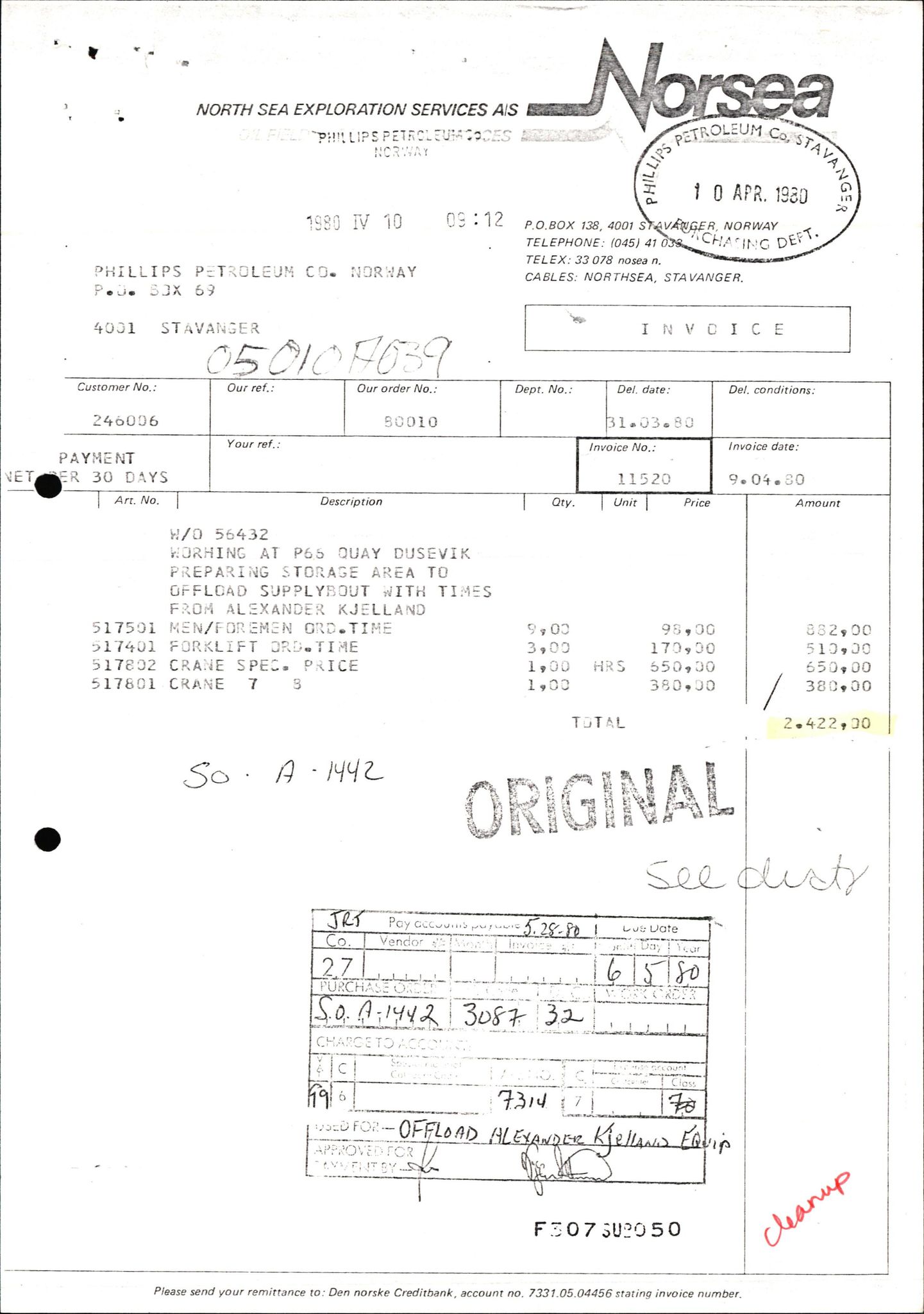 Pa 1503 - Stavanger Drilling AS, AV/SAST-A-101906/2/E/Eb/Eba/L0027: Sak og korrespondanse, 1979-1980