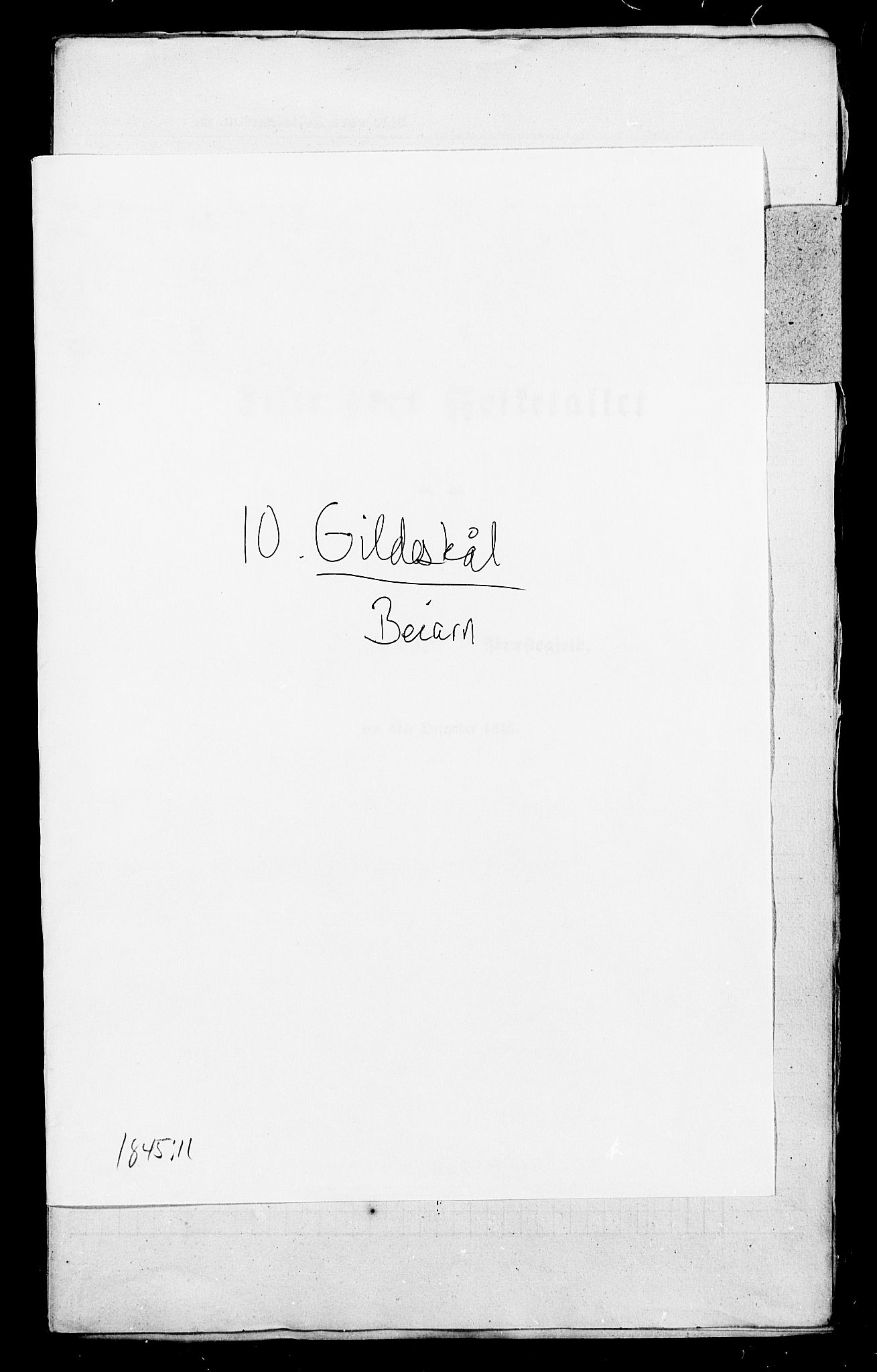 , Folketelling 1845 for 1838P Gildeskål prestegjeld, 1845, s. 1