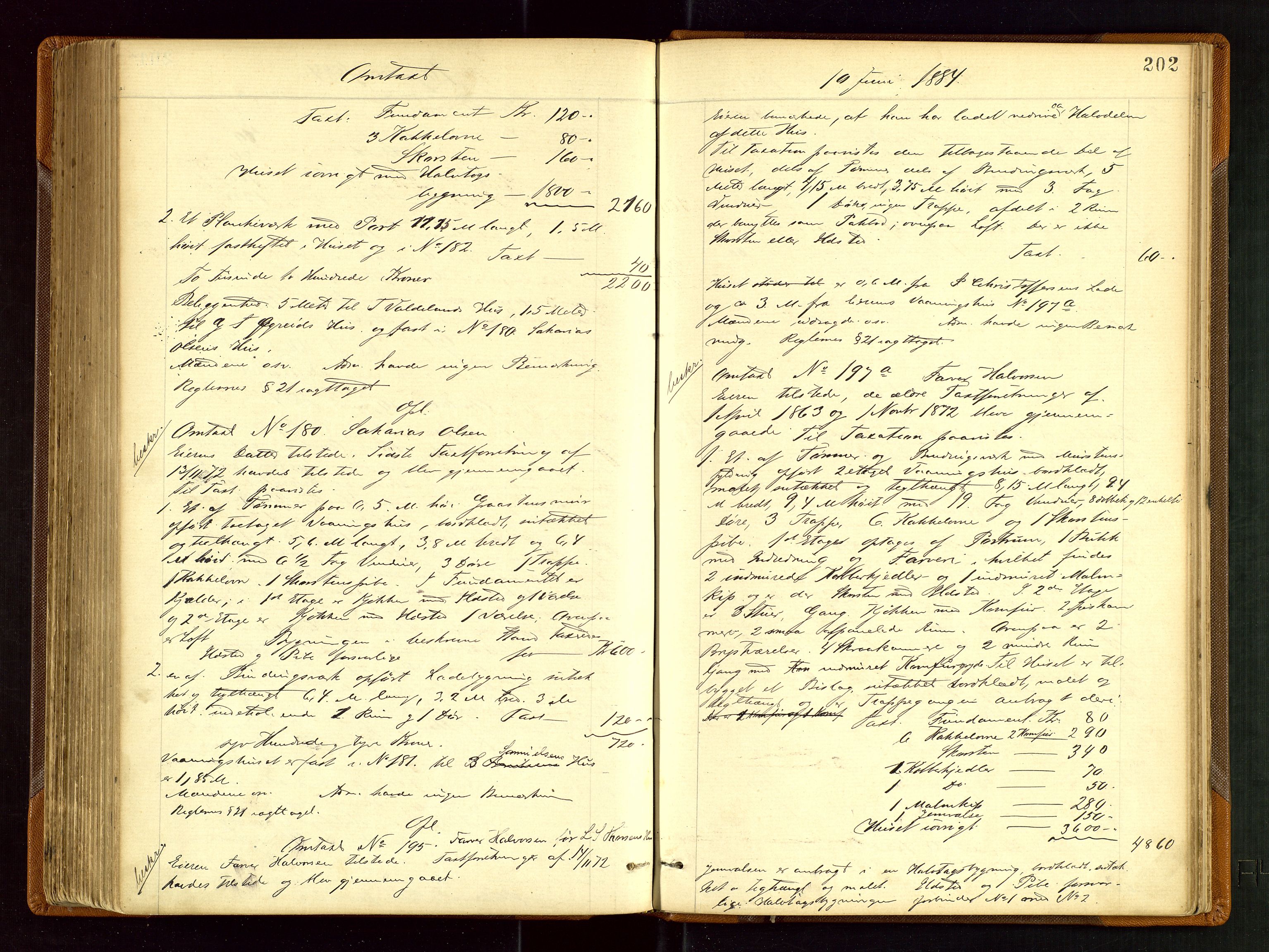 Eigersund lensmannskontor, AV/SAST-A-100171/God/L0003: "Brandtaxationsprotokol", 1874-1886, s. 201b-202a