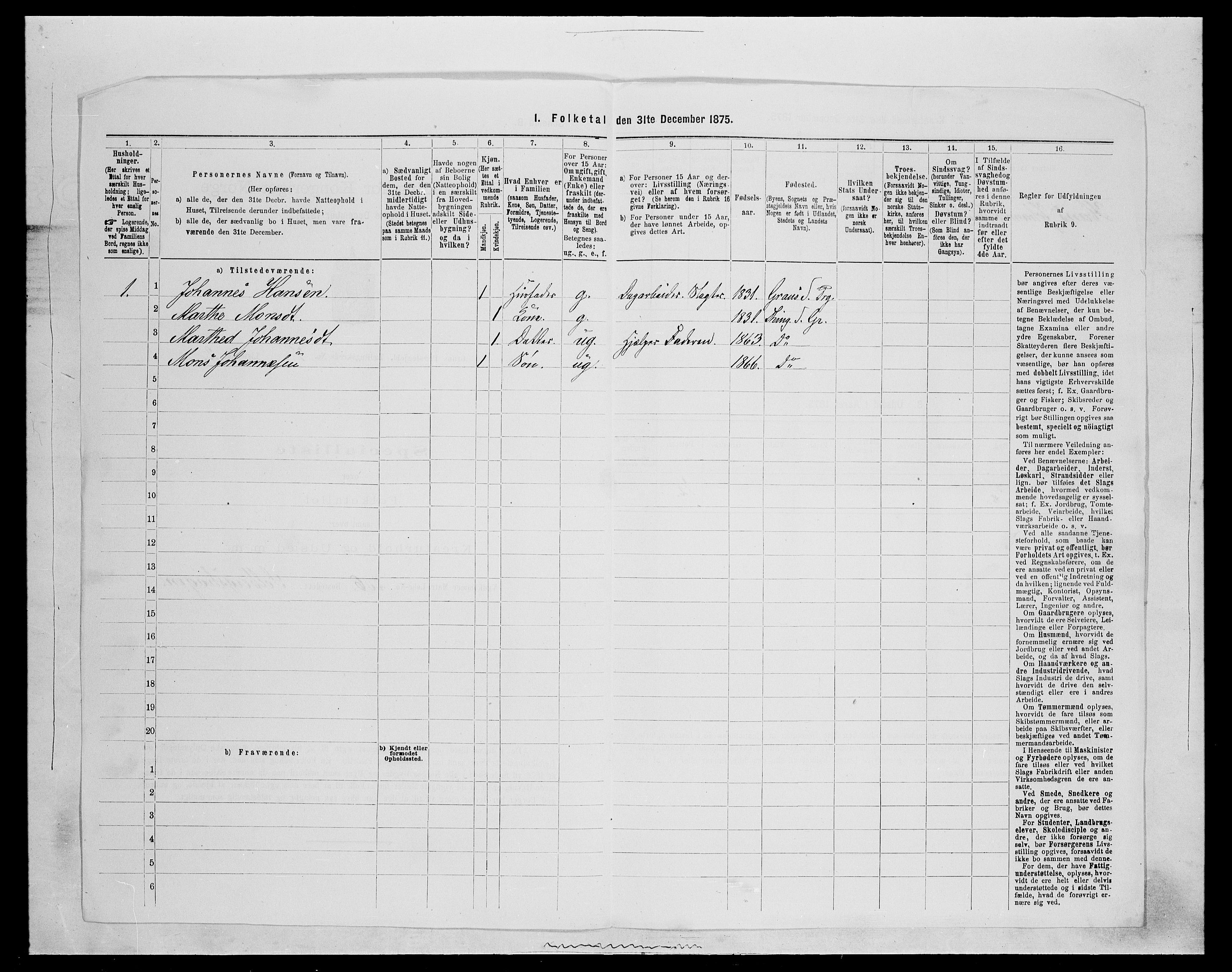 SAH, Folketelling 1875 for 0534P Gran prestegjeld, 1875, s. 1168