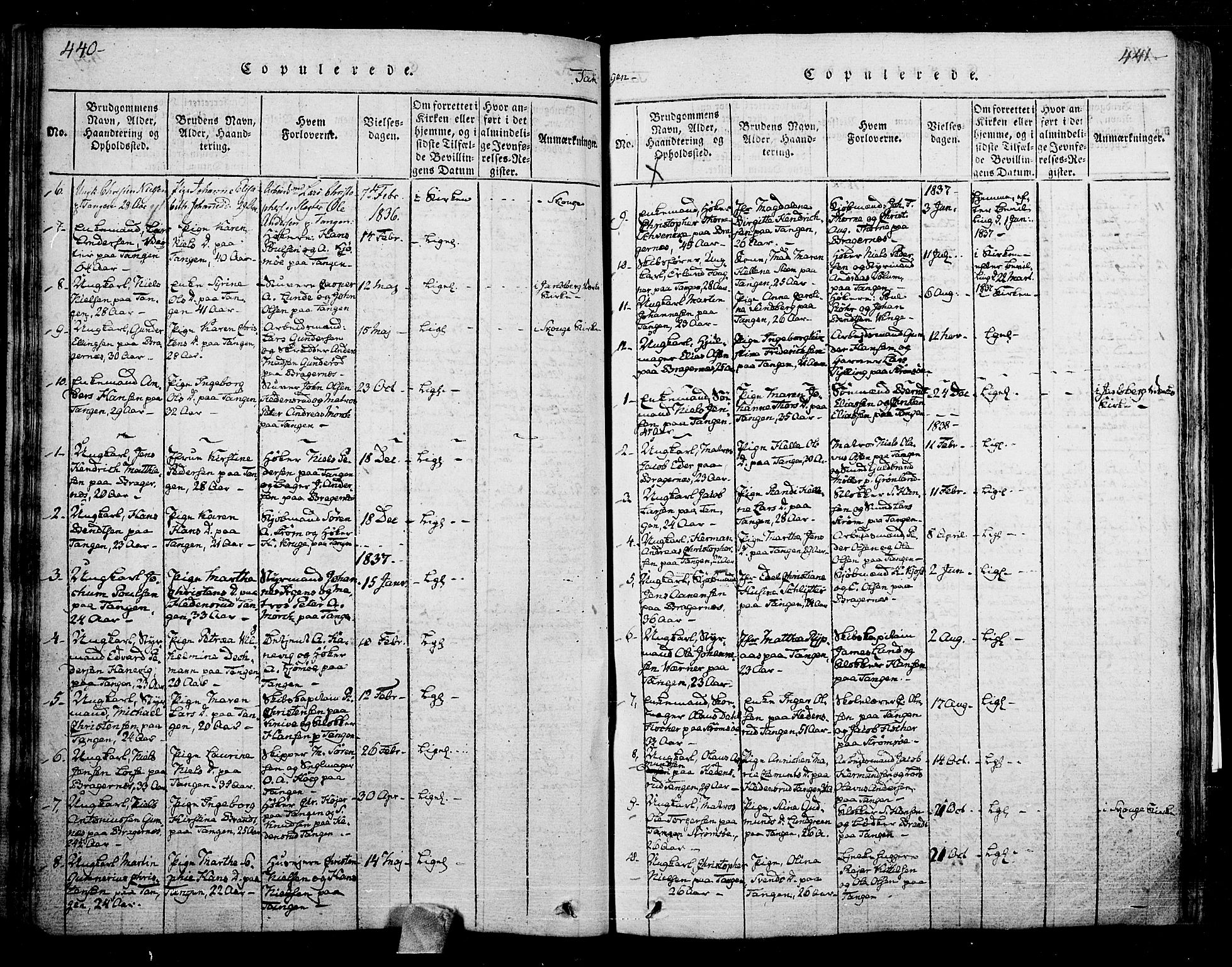 Skoger kirkebøker, AV/SAKO-A-59/F/Fa/L0002: Ministerialbok nr. I 2 /2, 1814-1842, s. 440-441