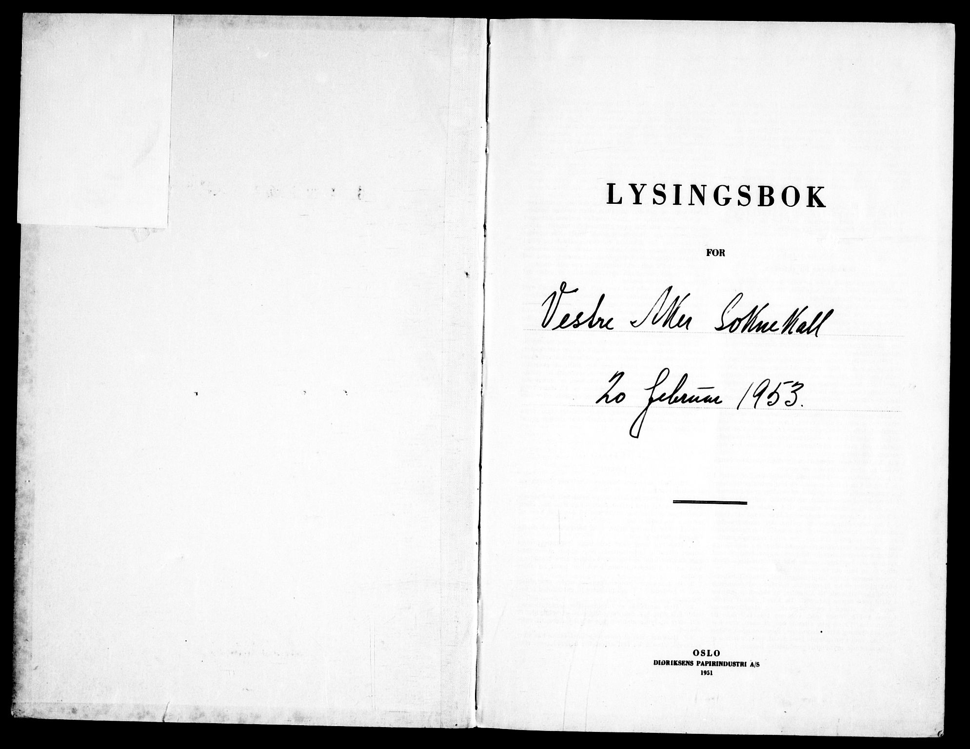 Vestre Aker prestekontor Kirkebøker, AV/SAO-A-10025/H/Ha/L0008: Lysningsprotokoll nr. 8, 1953-1959