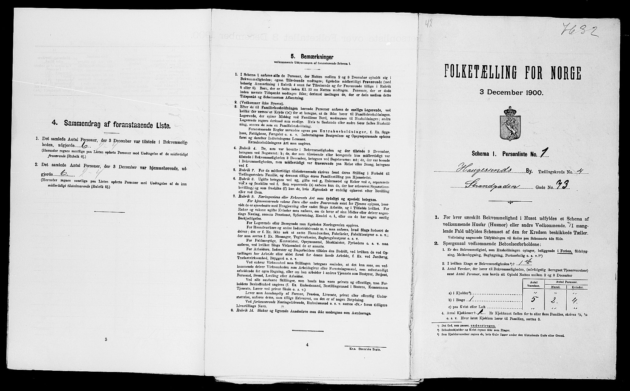 SAST, Folketelling 1900 for 1106 Haugesund kjøpstad, 1900, s. 1126