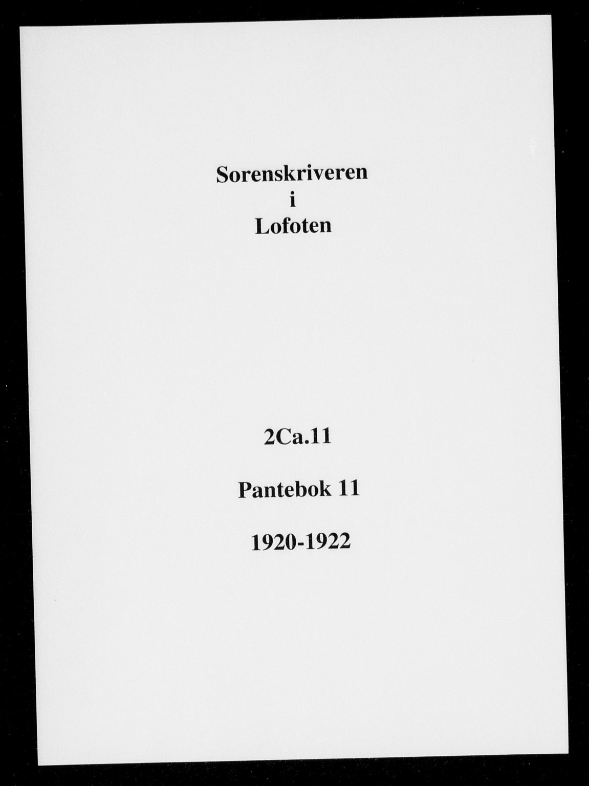 Lofoten sorenskriveri, SAT/A-0017/1/2/2C/L0011: Pantebok nr. 11, 1920-1922