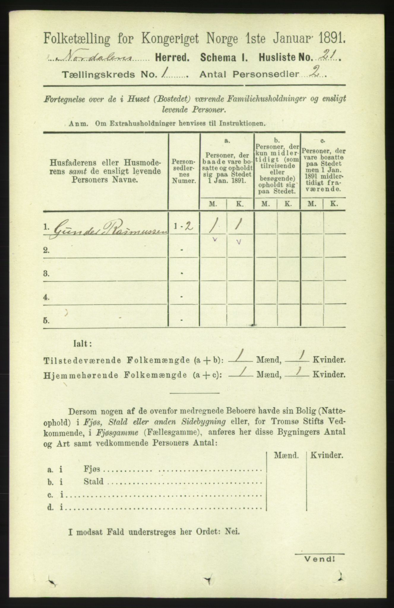 RA, Folketelling 1891 for 1524 Norddal herred, 1891, s. 50