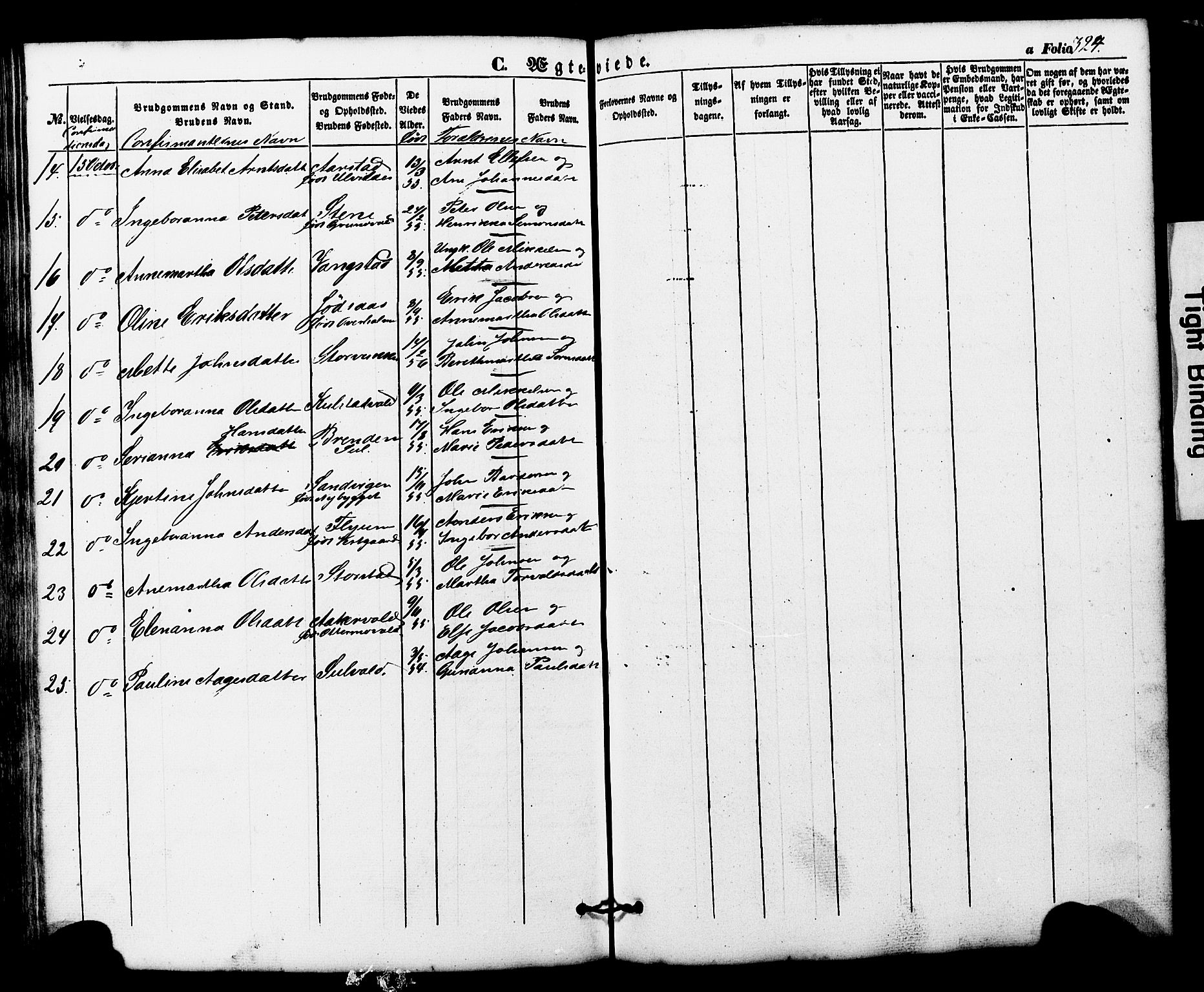 Ministerialprotokoller, klokkerbøker og fødselsregistre - Nord-Trøndelag, SAT/A-1458/724/L0268: Klokkerbok nr. 724C04, 1846-1878, s. 324