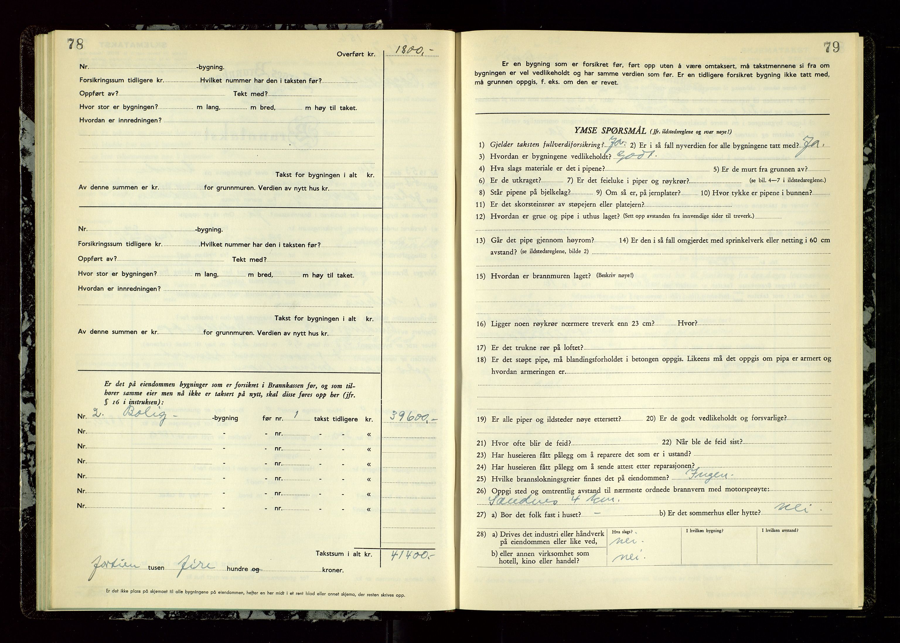 Høyland/Sandnes lensmannskontor, AV/SAST-A-100166/Gob/L0009: "Branntakstprotokoll", 1952-1955, s. 78-79