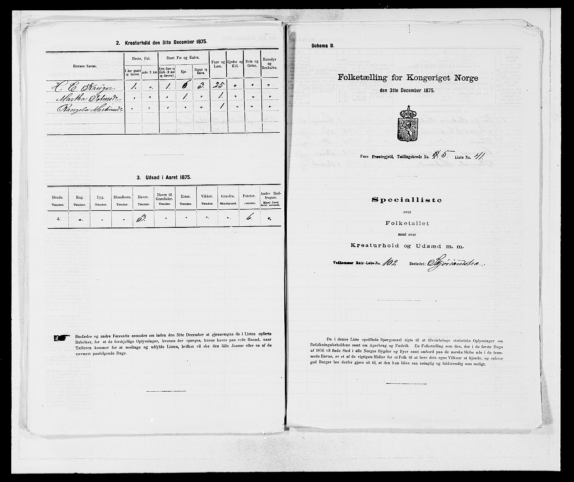 SAB, Folketelling 1875 for 1241P Fusa prestegjeld, 1875, s. 385