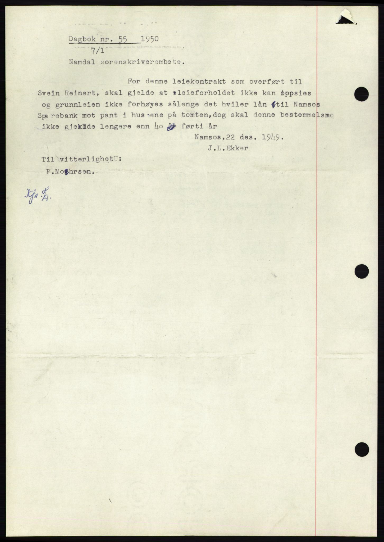 Namdal sorenskriveri, SAT/A-4133/1/2/2C: Pantebok nr. -, 1942-1943, Dagboknr: 55/1942