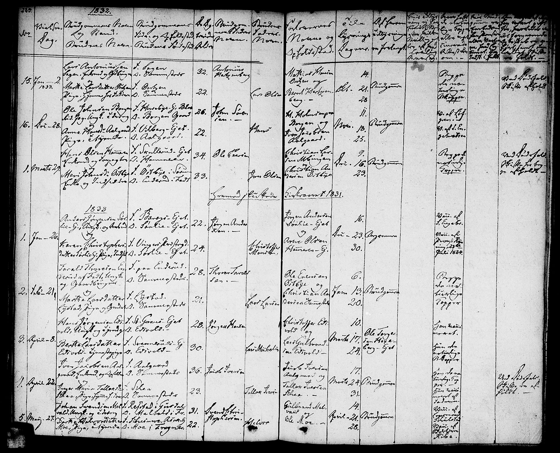 Sørum prestekontor Kirkebøker, AV/SAO-A-10303/F/Fa/L0004: Ministerialbok nr. I 4, 1829-1845, s. 223