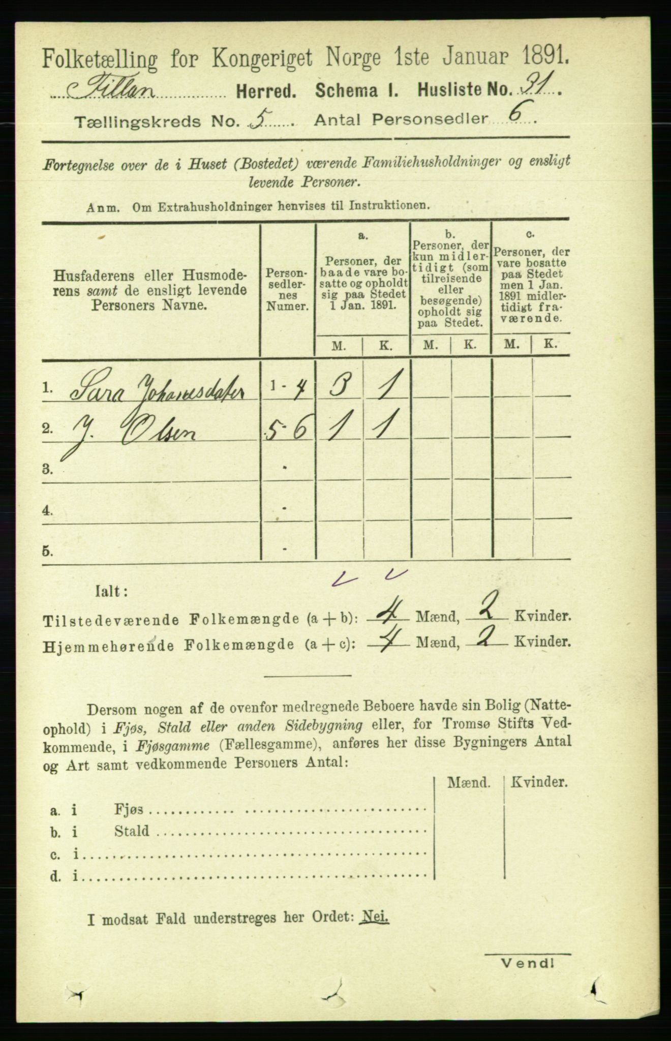 RA, Folketelling 1891 for 1616 Fillan herred, 1891, s. 986