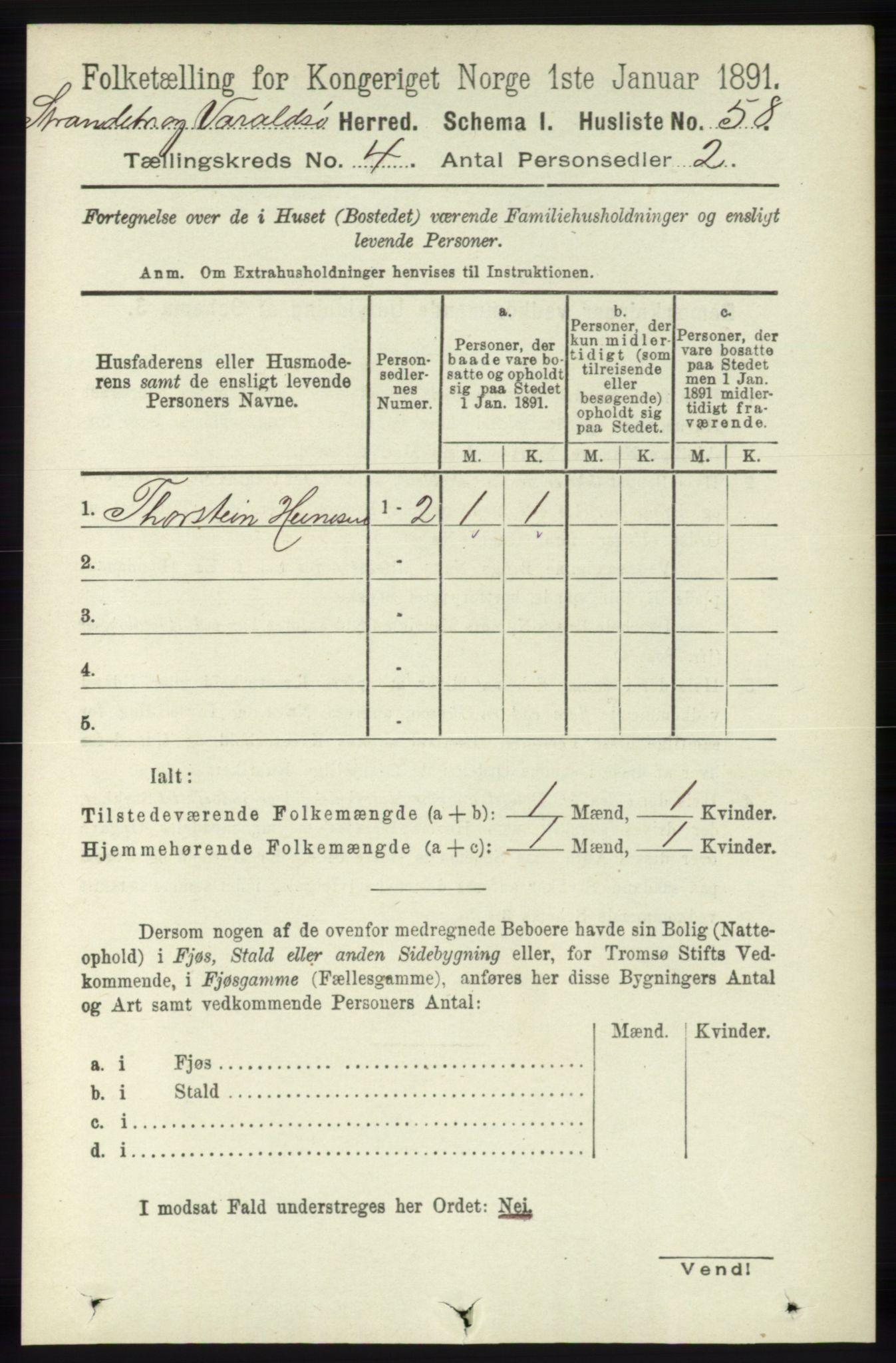 RA, Folketelling 1891 for 1226 Strandebarm og Varaldsøy herred, 1891, s. 1437