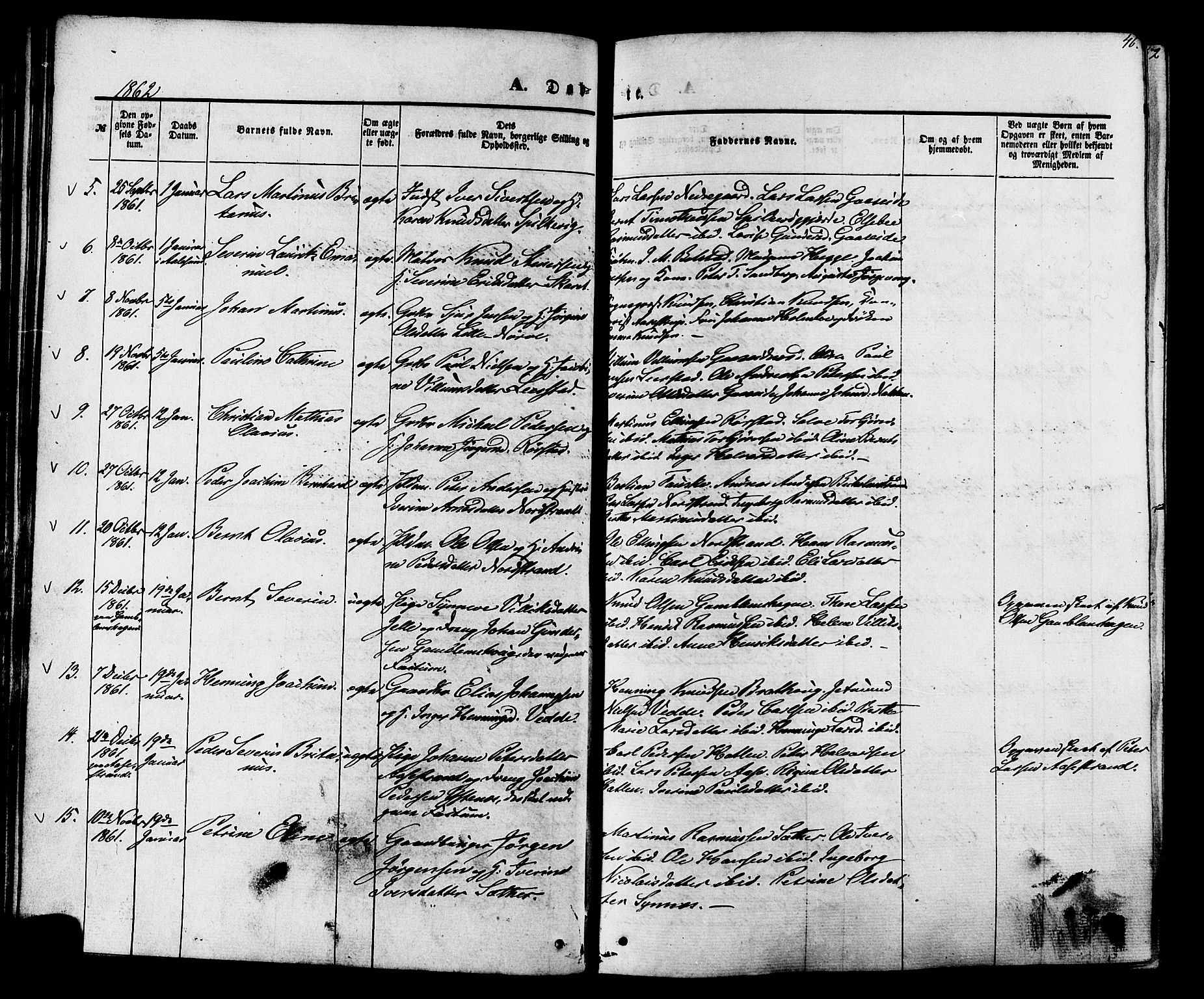 Ministerialprotokoller, klokkerbøker og fødselsregistre - Møre og Romsdal, AV/SAT-A-1454/528/L0398: Ministerialbok nr. 528A09, 1858-1864, s. 46
