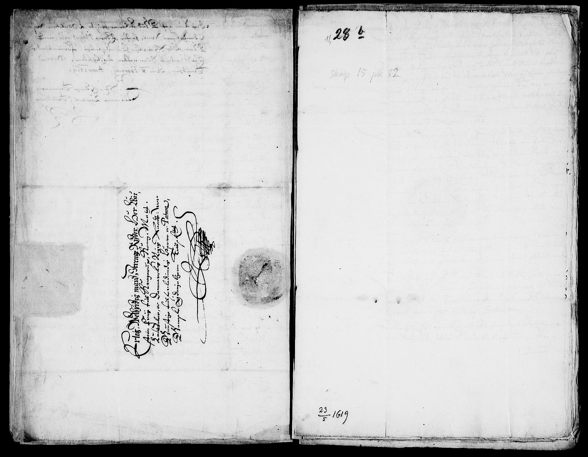 Danske Kanselli, Skapsaker, AV/RA-EA-4061/F/L0076: Skap 15, pakke 82-84, 1589-1722, s. 12