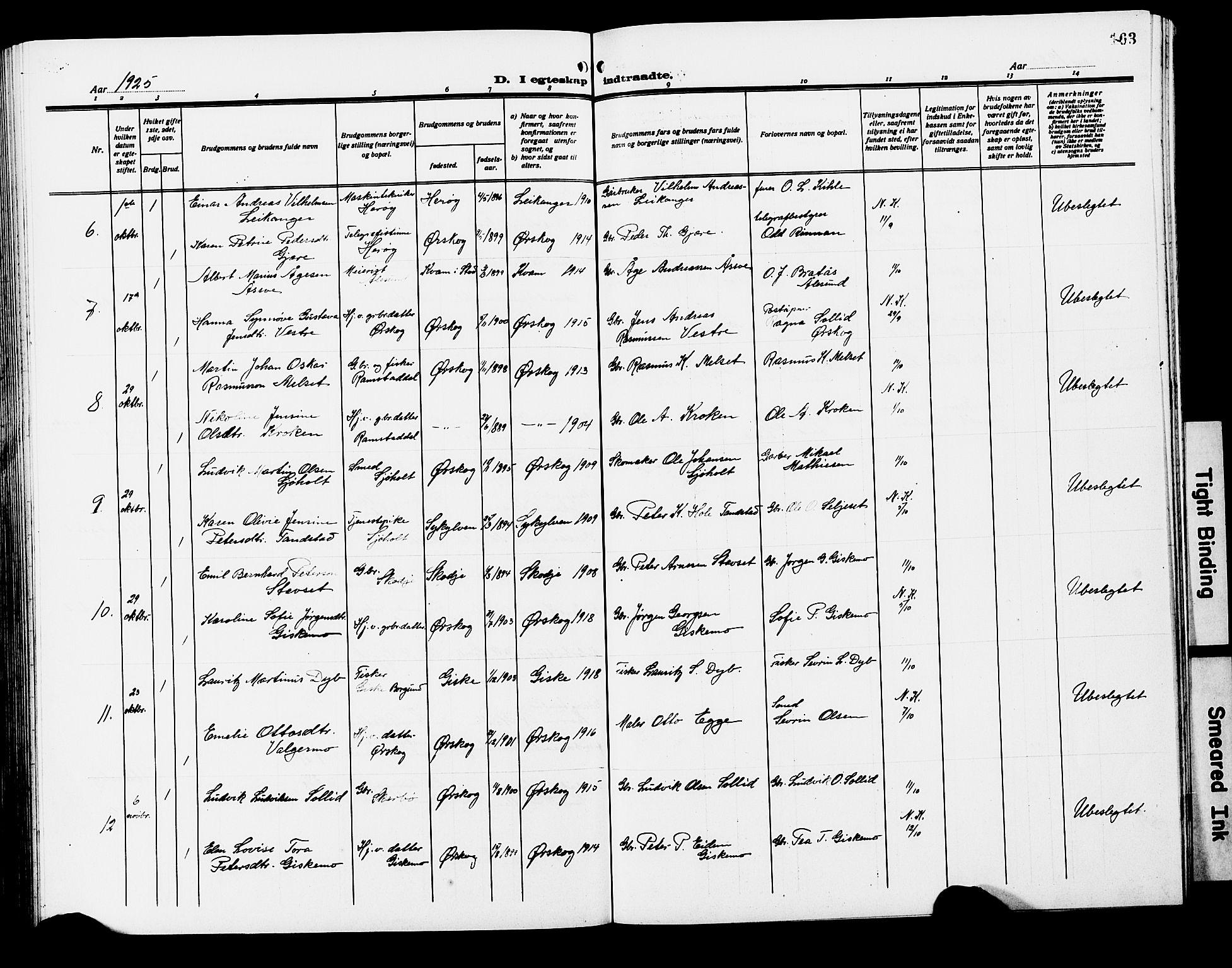 Ministerialprotokoller, klokkerbøker og fødselsregistre - Møre og Romsdal, AV/SAT-A-1454/522/L0328: Klokkerbok nr. 522C07, 1909-1925, s. 163