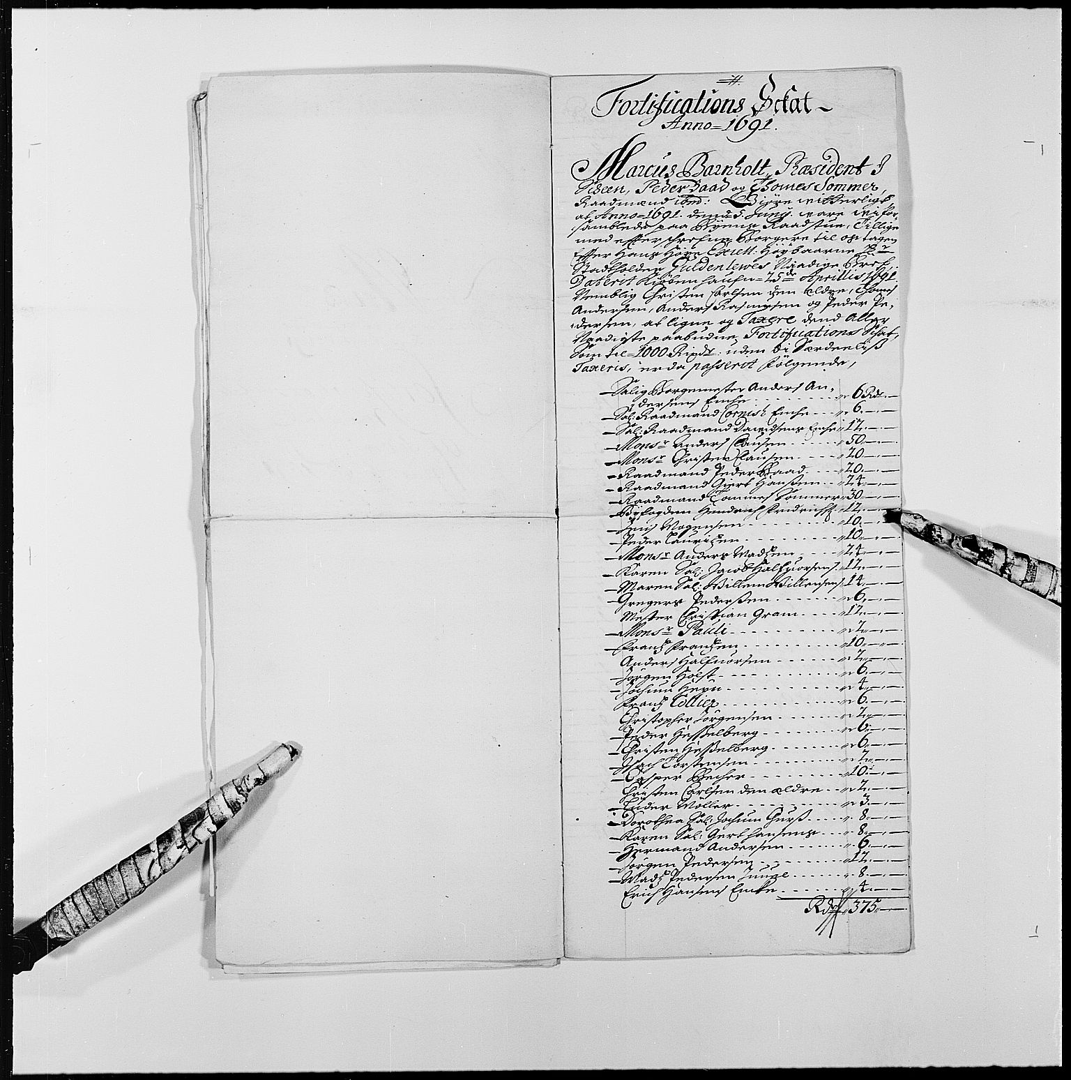 Rentekammeret inntil 1814, Reviderte regnskaper, Byregnskaper, RA/EA-4066/R/Rj/L0193: [J3] Kontribusjonsregnskap (med Langesund, Brevik, Porsgrunn og Kragerø), 1663-1691, s. 217