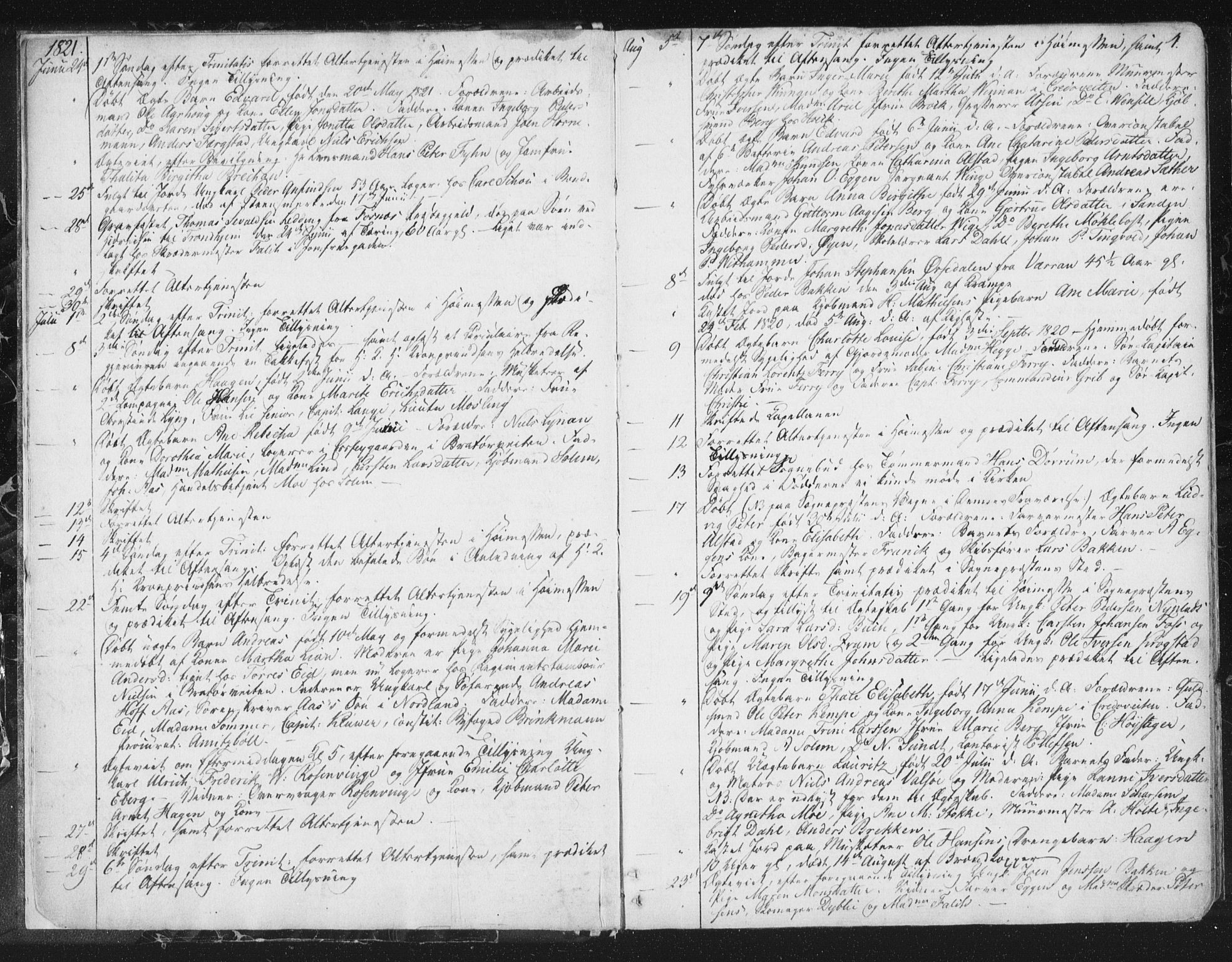 Ministerialprotokoller, klokkerbøker og fødselsregistre - Sør-Trøndelag, AV/SAT-A-1456/602/L0127: Residerende kapellans bok nr. 602B01, 1821-1875, s. 4