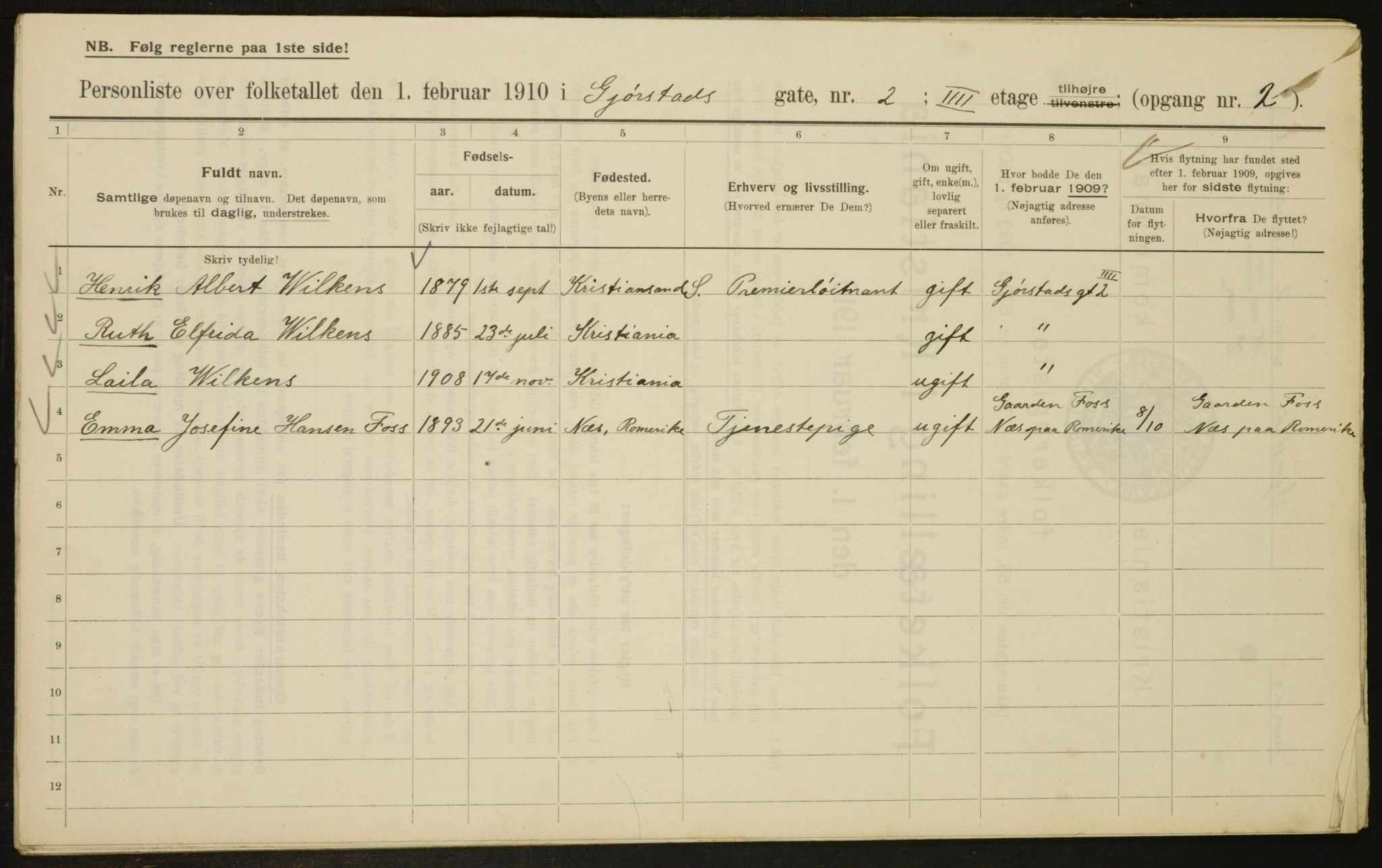 OBA, Kommunal folketelling 1.2.1910 for Kristiania, 1910, s. 27844