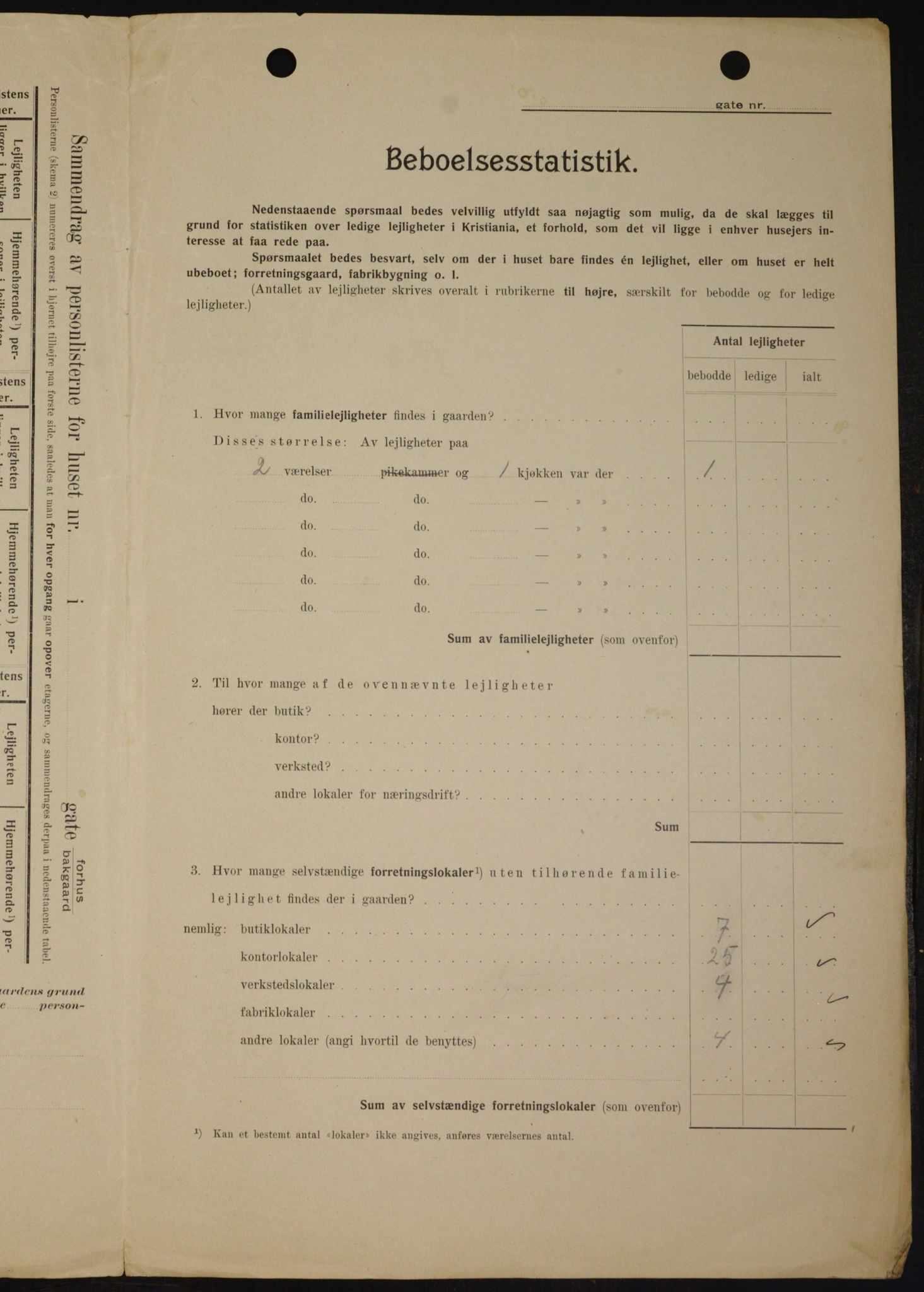 OBA, Kommunal folketelling 1.2.1909 for Kristiania kjøpstad, 1909, s. 93003