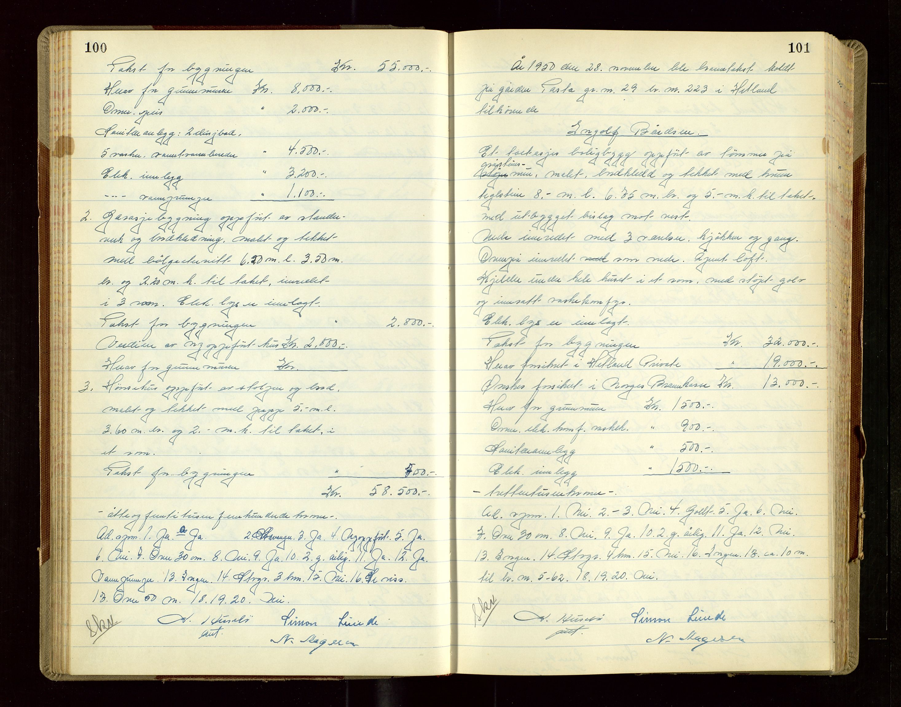 Hetland lensmannskontor, AV/SAST-A-100101/Goa/L0010: "Branntakstprotokoll", 1950-1952, s. 100-101