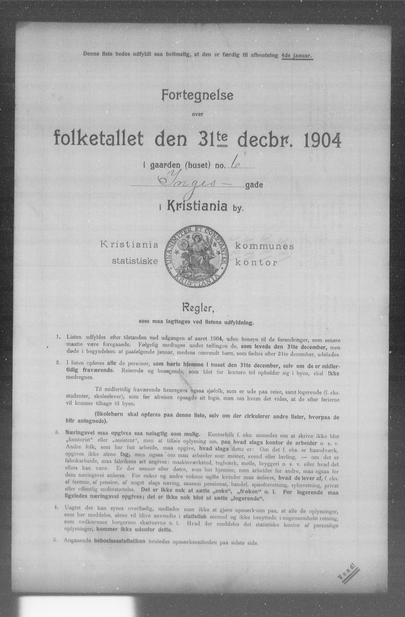 OBA, Kommunal folketelling 31.12.1904 for Kristiania kjøpstad, 1904, s. 8454