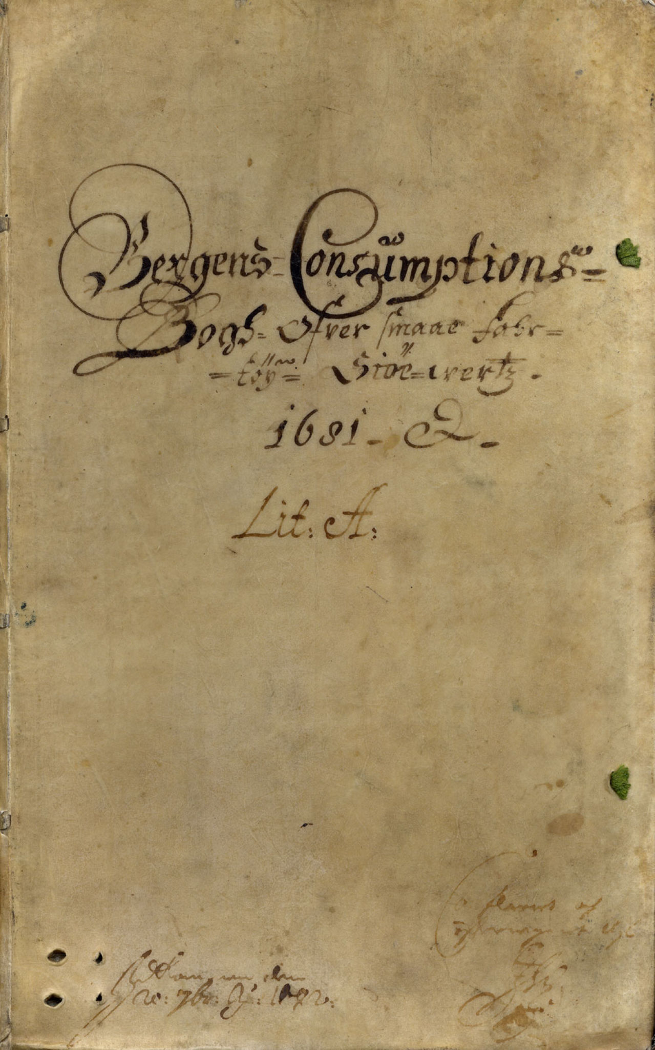 Rentekammeret inntil 1814, Reviderte regnskaper, Byregnskaper, RA/EA-4066/R/Rp/L0469: [P93] Konsumpsjonsregnskap, 1681