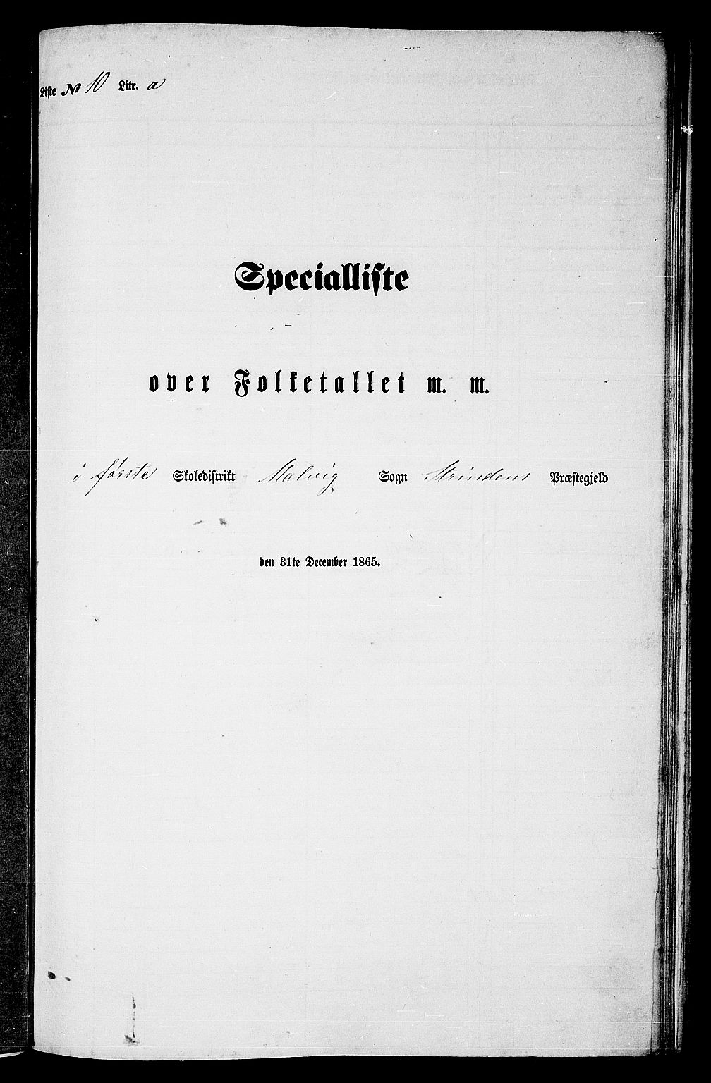RA, Folketelling 1865 for 1660P Strinda prestegjeld, 1865, s. 185