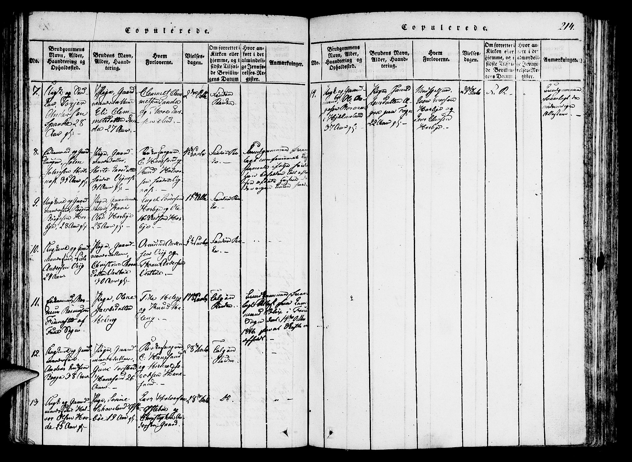 Finnøy sokneprestkontor, SAST/A-101825/H/Ha/Haa/L0006: Ministerialbok nr. A 6, 1816-1846, s. 214