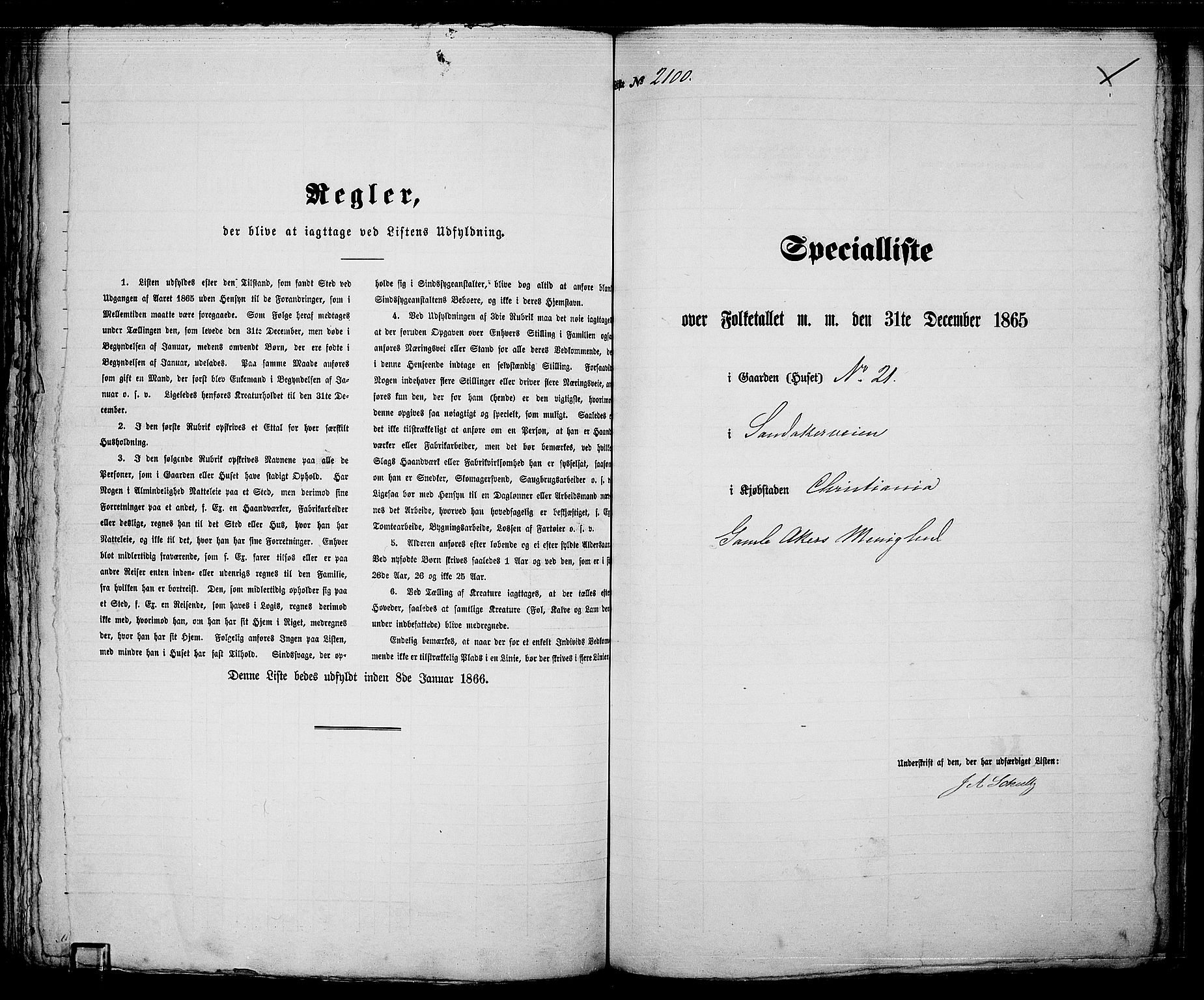 RA, Folketelling 1865 for 0301 Kristiania kjøpstad, 1865, s. 4689