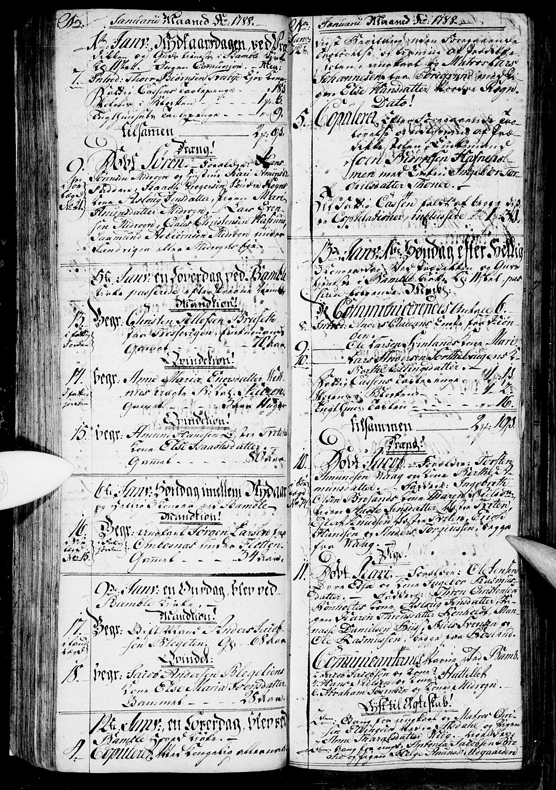 Bamble kirkebøker, AV/SAKO-A-253/G/Ga/L0001: Klokkerbok nr. I 1, 1785-1793