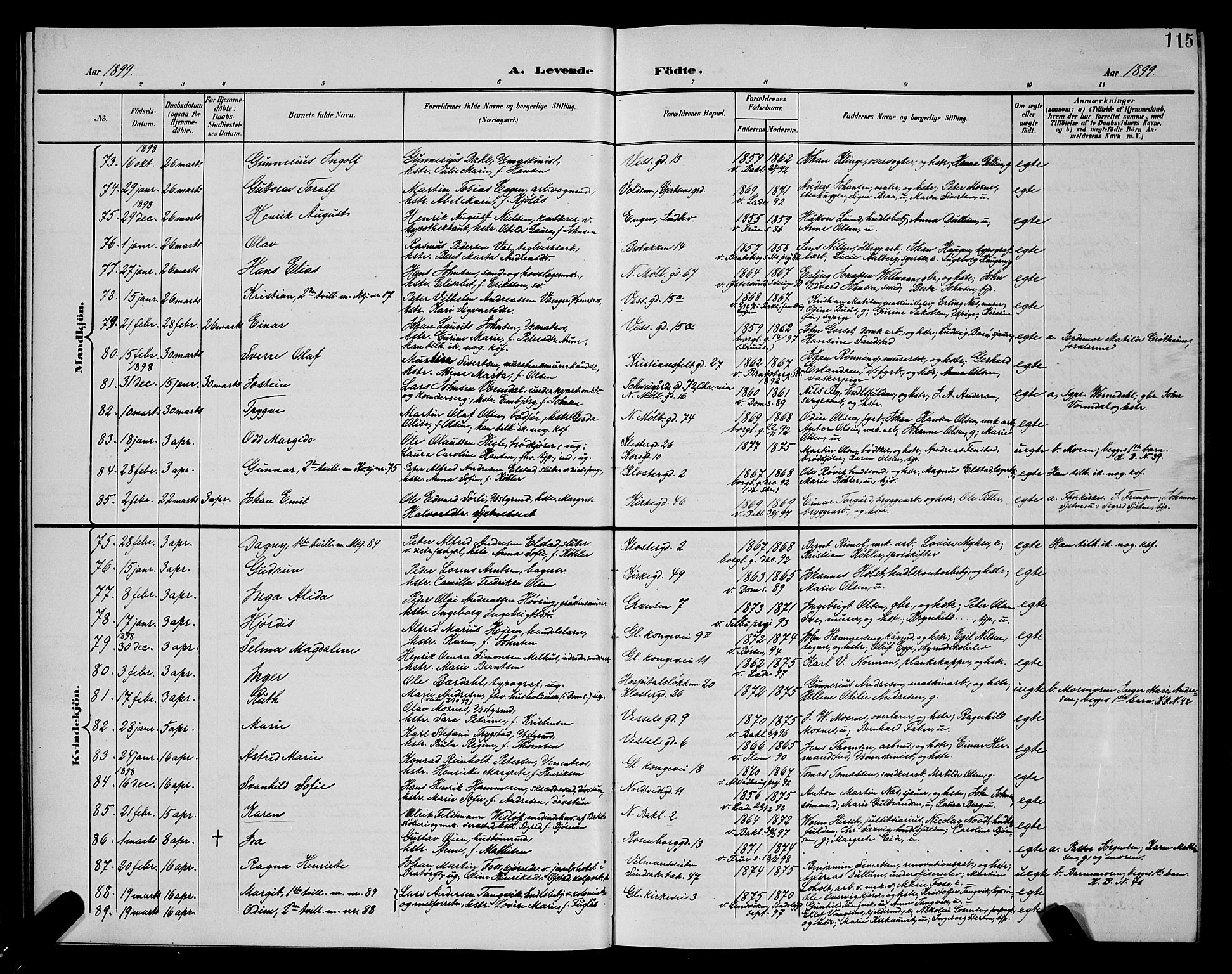 Ministerialprotokoller, klokkerbøker og fødselsregistre - Sør-Trøndelag, AV/SAT-A-1456/604/L0225: Klokkerbok nr. 604C08, 1895-1899, s. 115