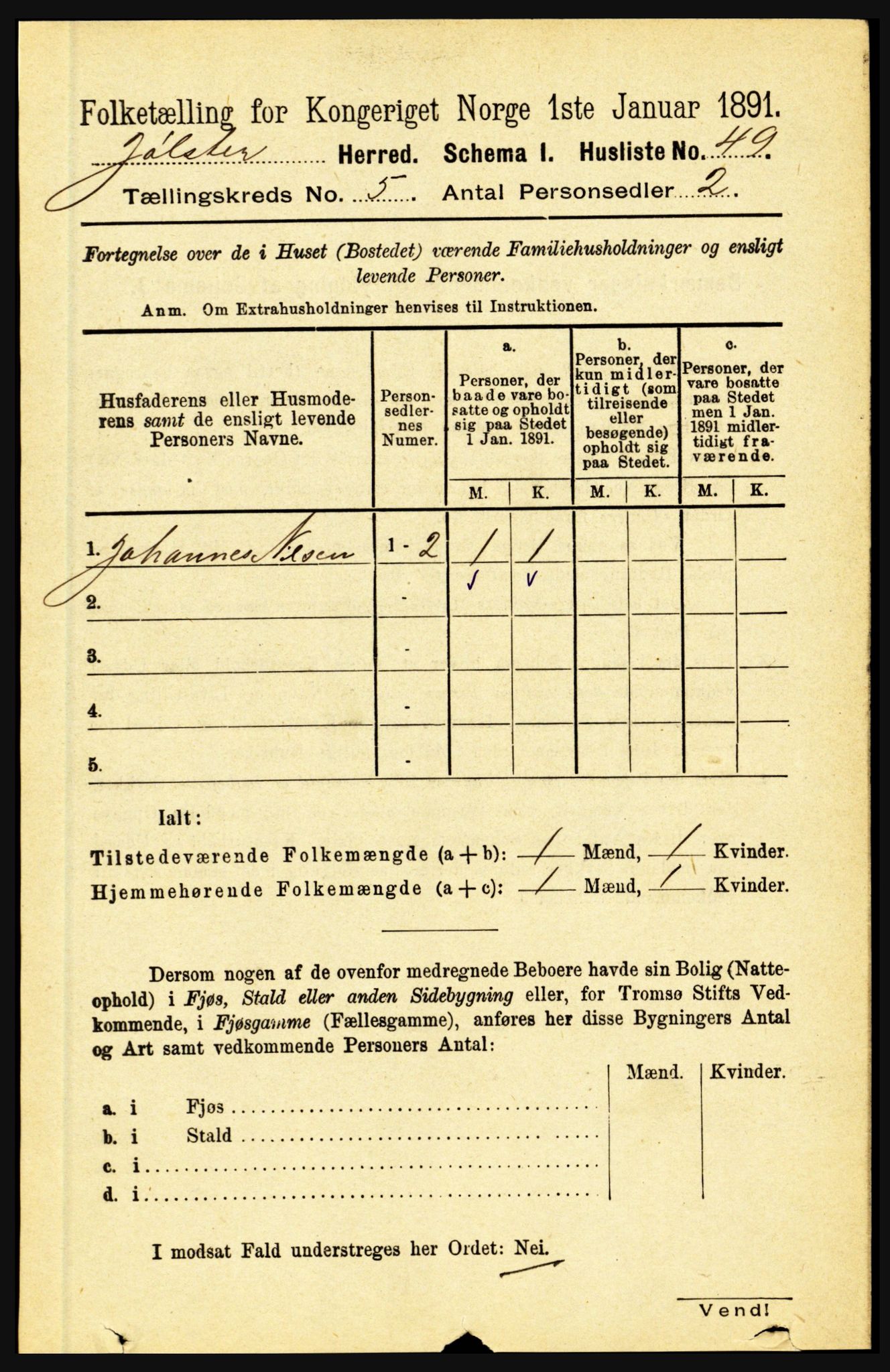 RA, Folketelling 1891 for 1431 Jølster herred, 1891, s. 1769