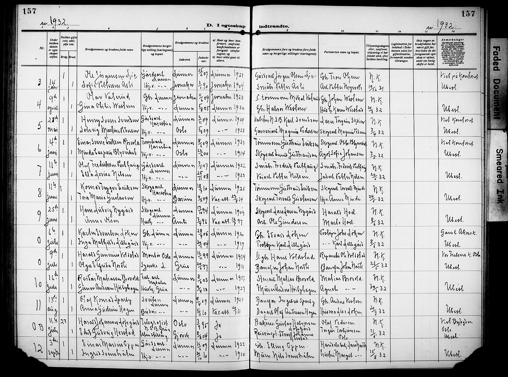 Lunner prestekontor, AV/SAH-PREST-118/H/Ha/Hab/L0002: Klokkerbok nr. 2, 1923-1933, s. 157